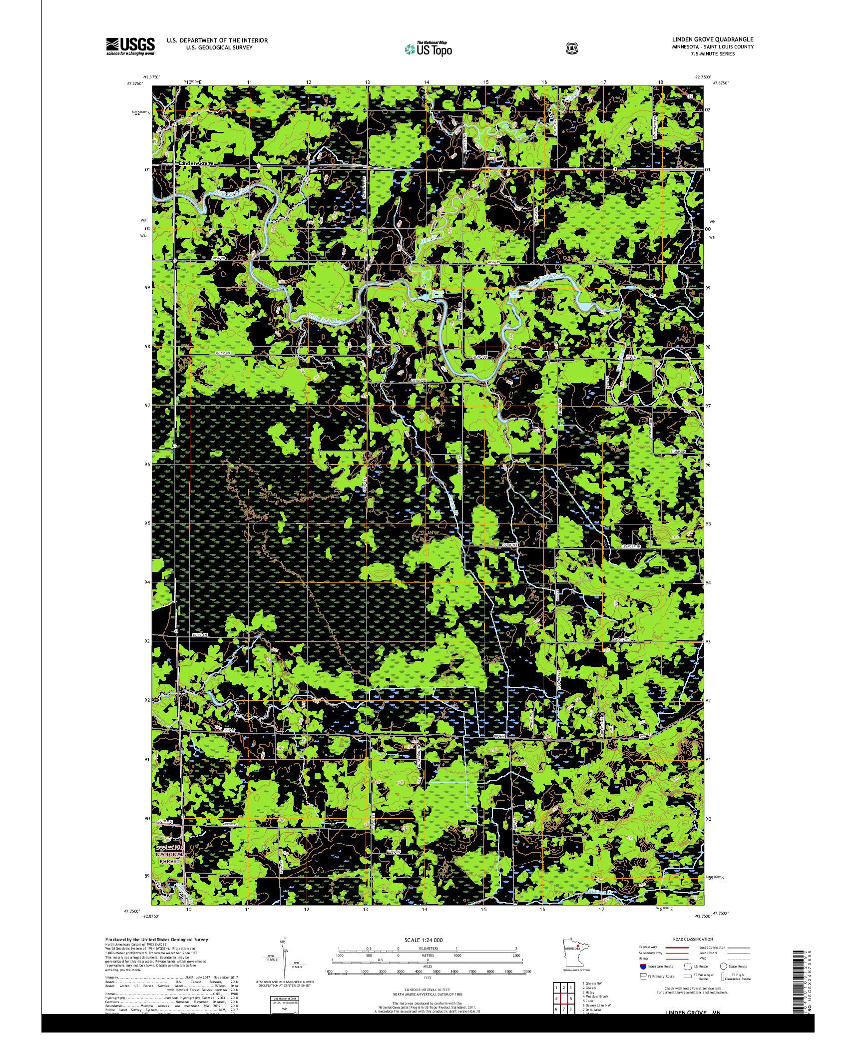 USGS US TOPO 7.5-MINUTE MAP FOR LINDEN GROVE, MN 2019