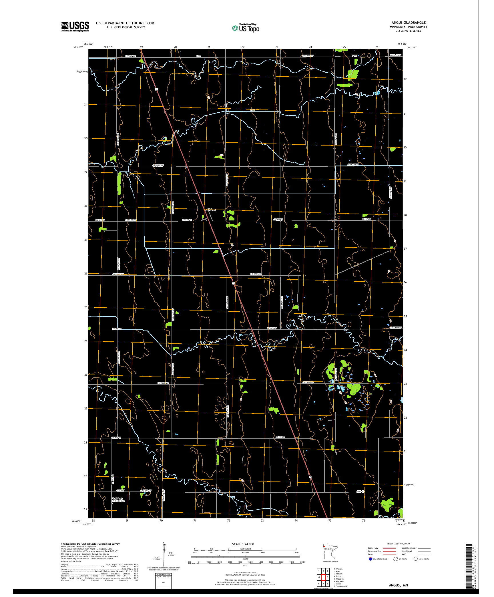USGS US TOPO 7.5-MINUTE MAP FOR ANGUS, MN 2019