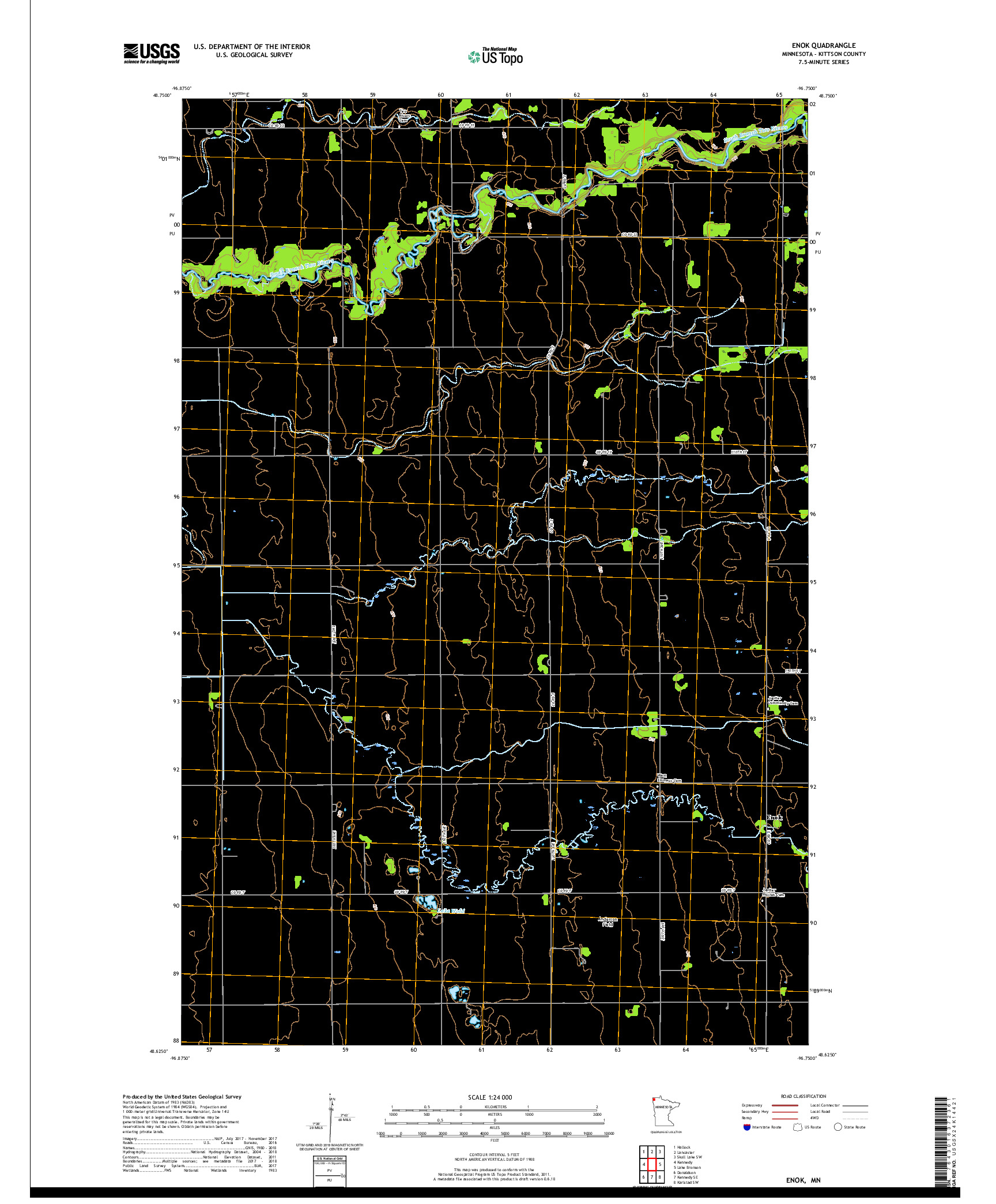 USGS US TOPO 7.5-MINUTE MAP FOR ENOK, MN 2019
