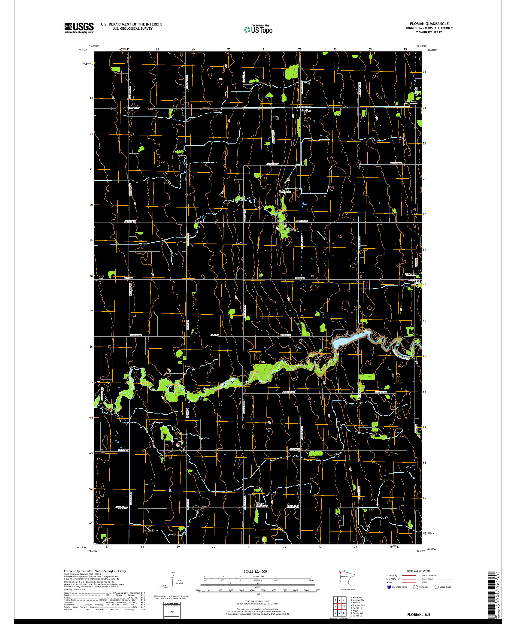 USGS US TOPO 7.5-MINUTE MAP FOR FLORIAN, MN 2019