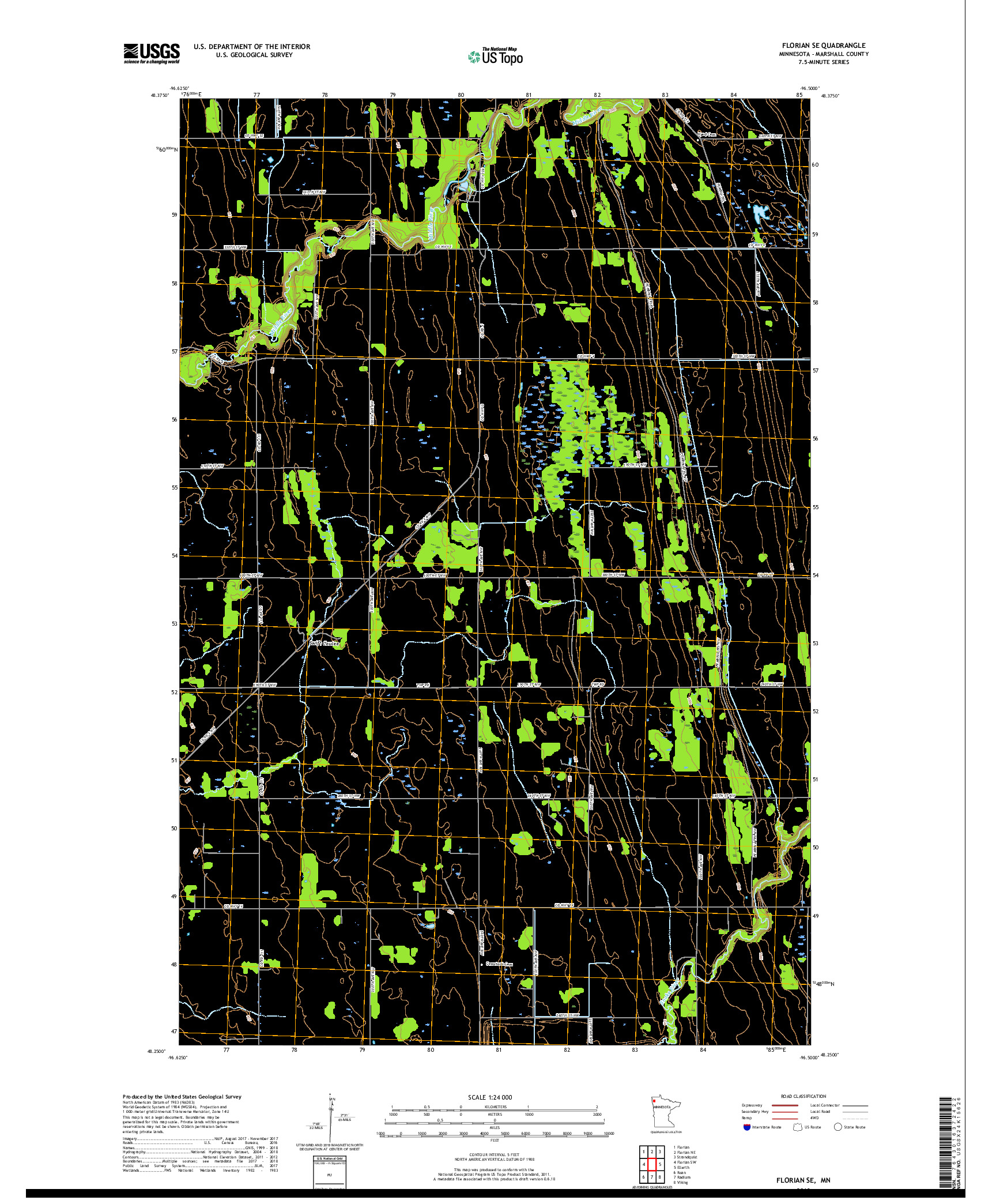 USGS US TOPO 7.5-MINUTE MAP FOR FLORIAN SE, MN 2019