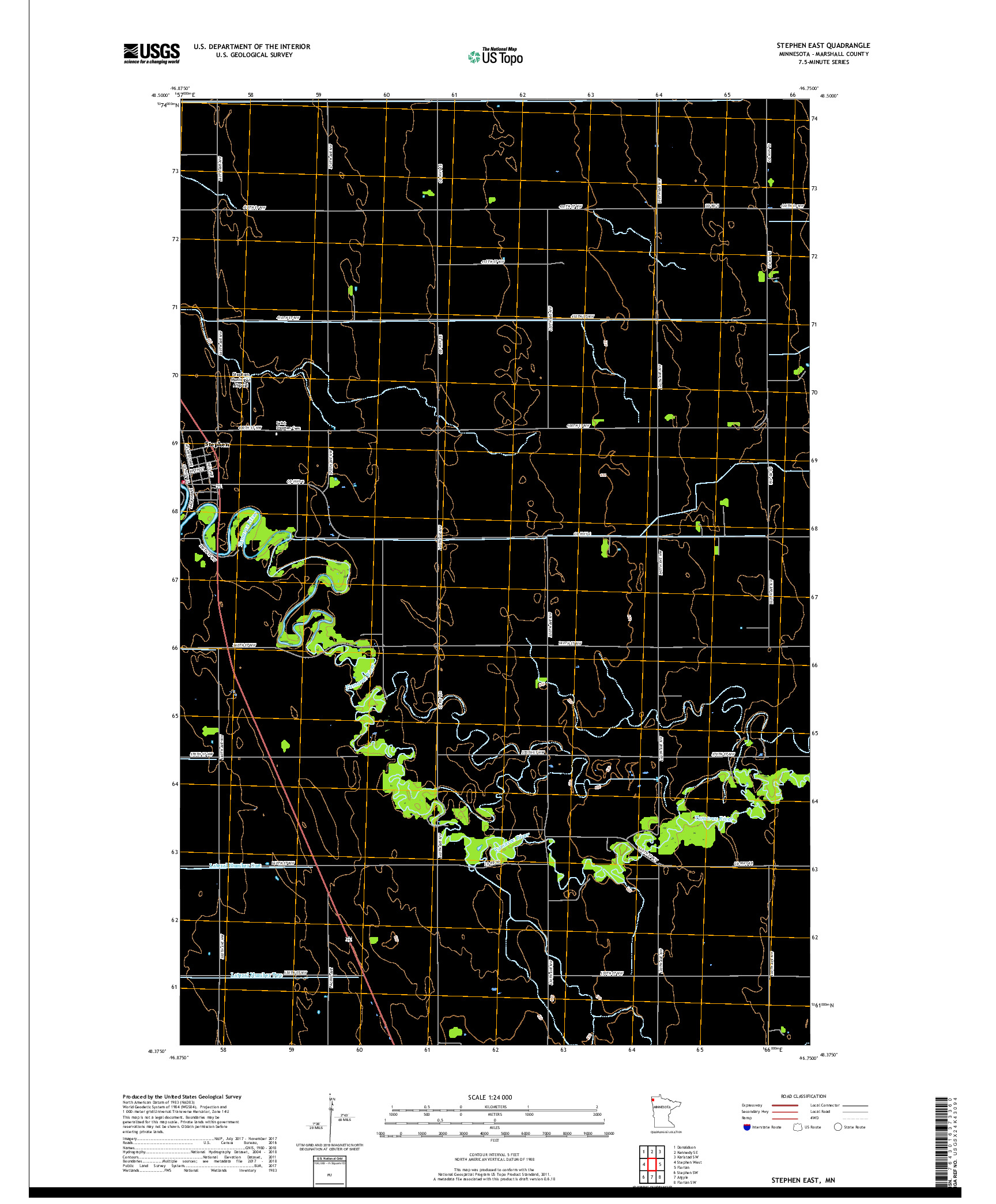 USGS US TOPO 7.5-MINUTE MAP FOR STEPHEN EAST, MN 2019