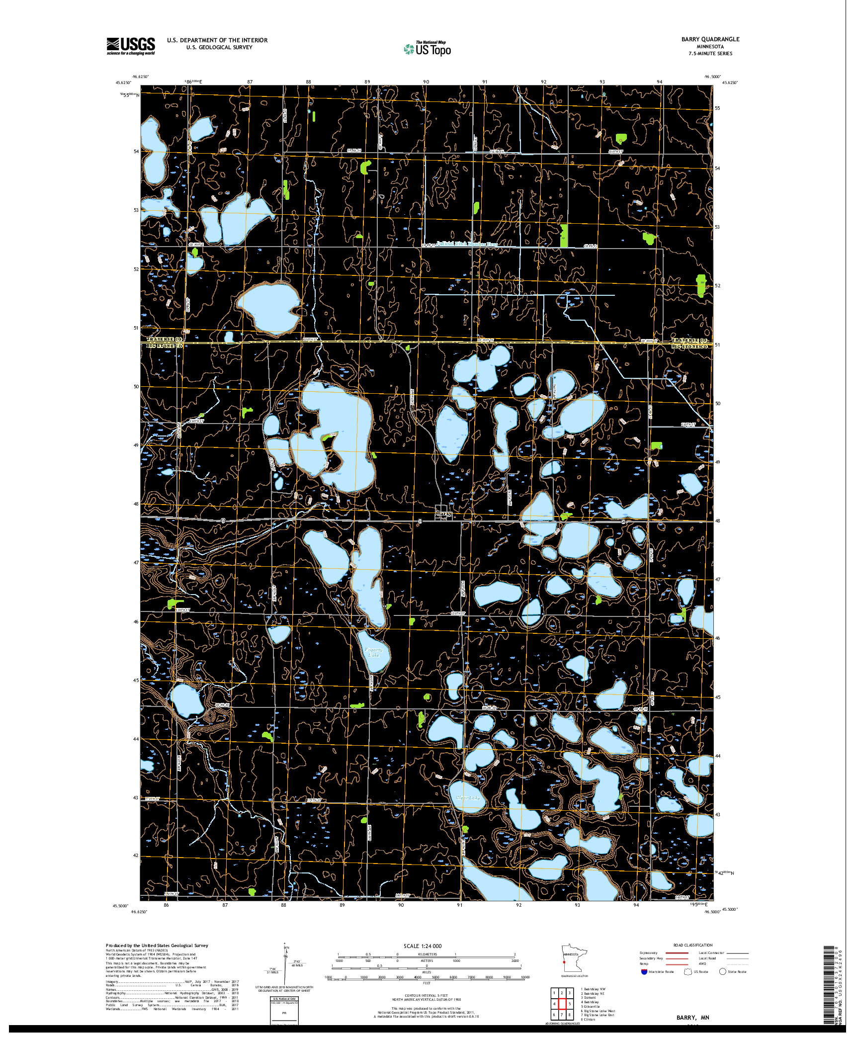 USGS US TOPO 7.5-MINUTE MAP FOR BARRY, MN 2019