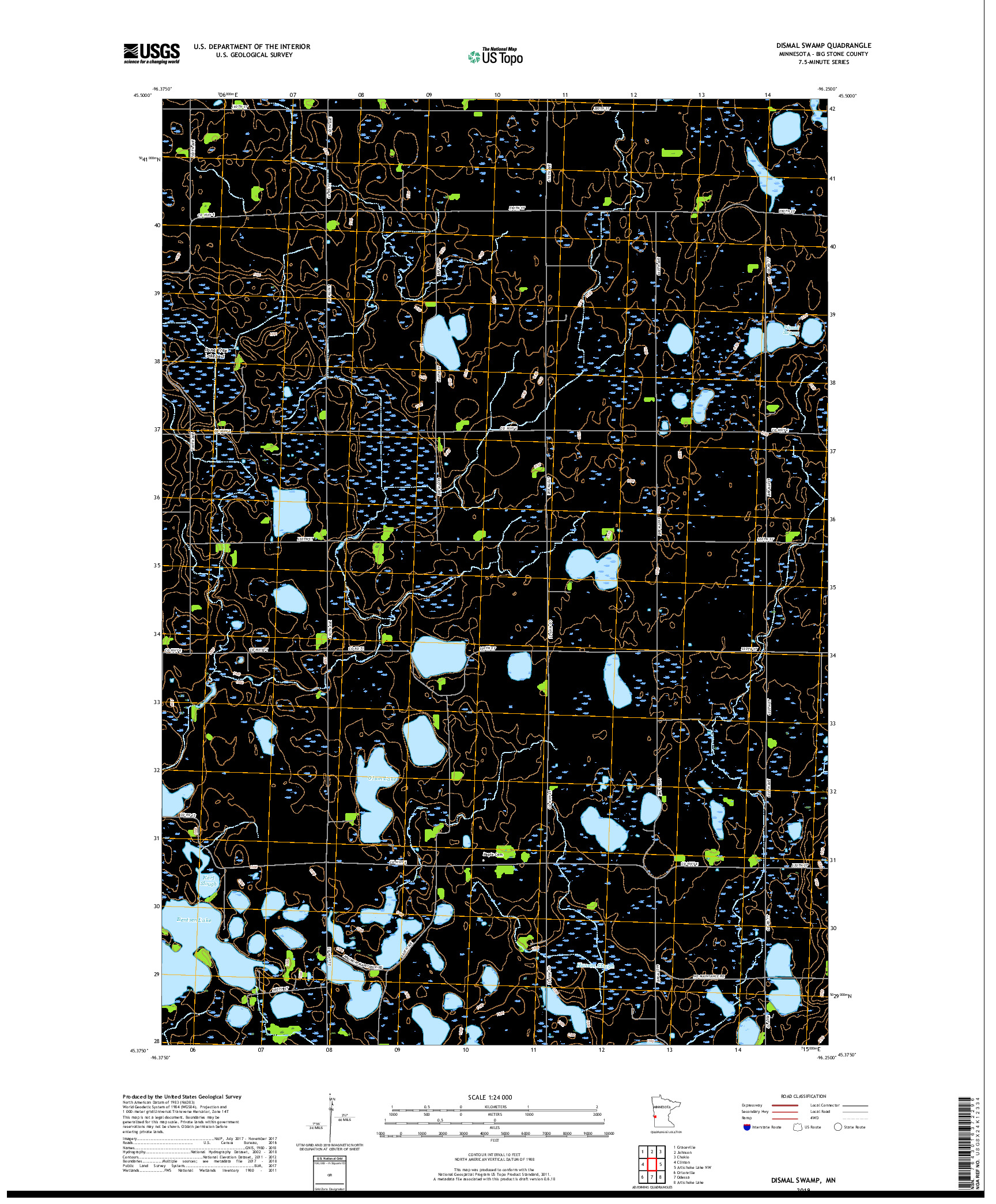USGS US TOPO 7.5-MINUTE MAP FOR DISMAL SWAMP, MN 2019
