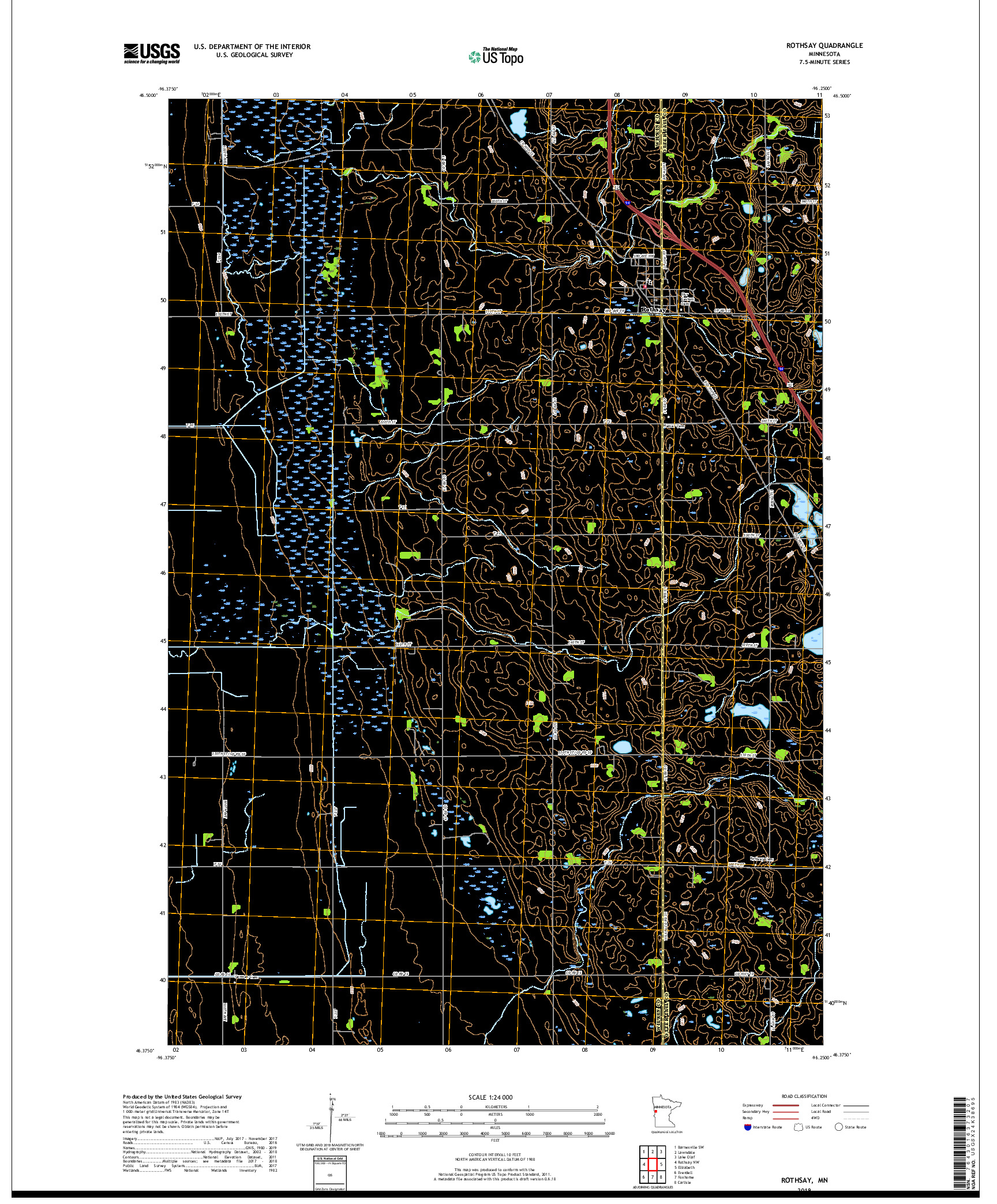 USGS US TOPO 7.5-MINUTE MAP FOR ROTHSAY, MN 2019