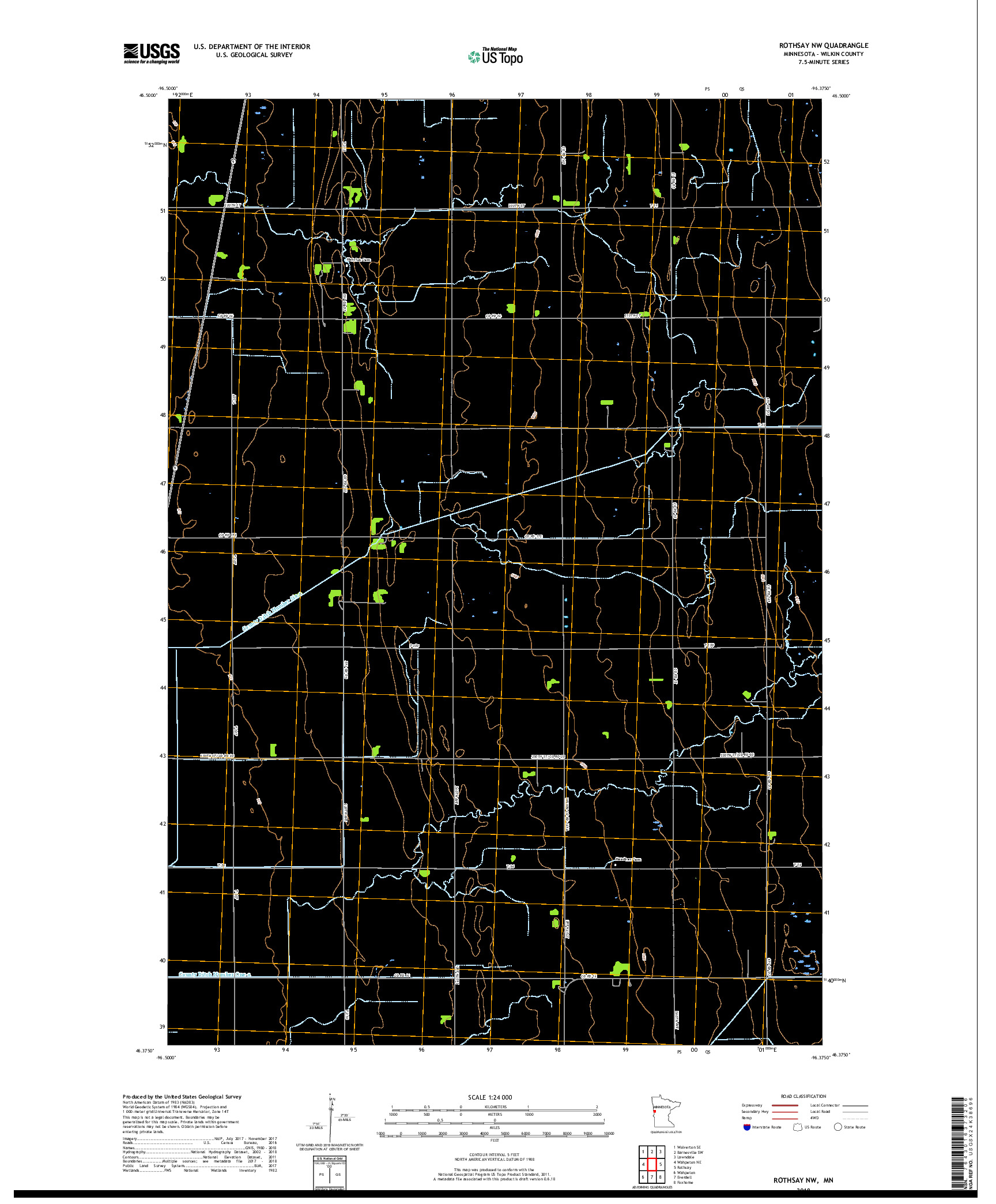 USGS US TOPO 7.5-MINUTE MAP FOR ROTHSAY NW, MN 2019