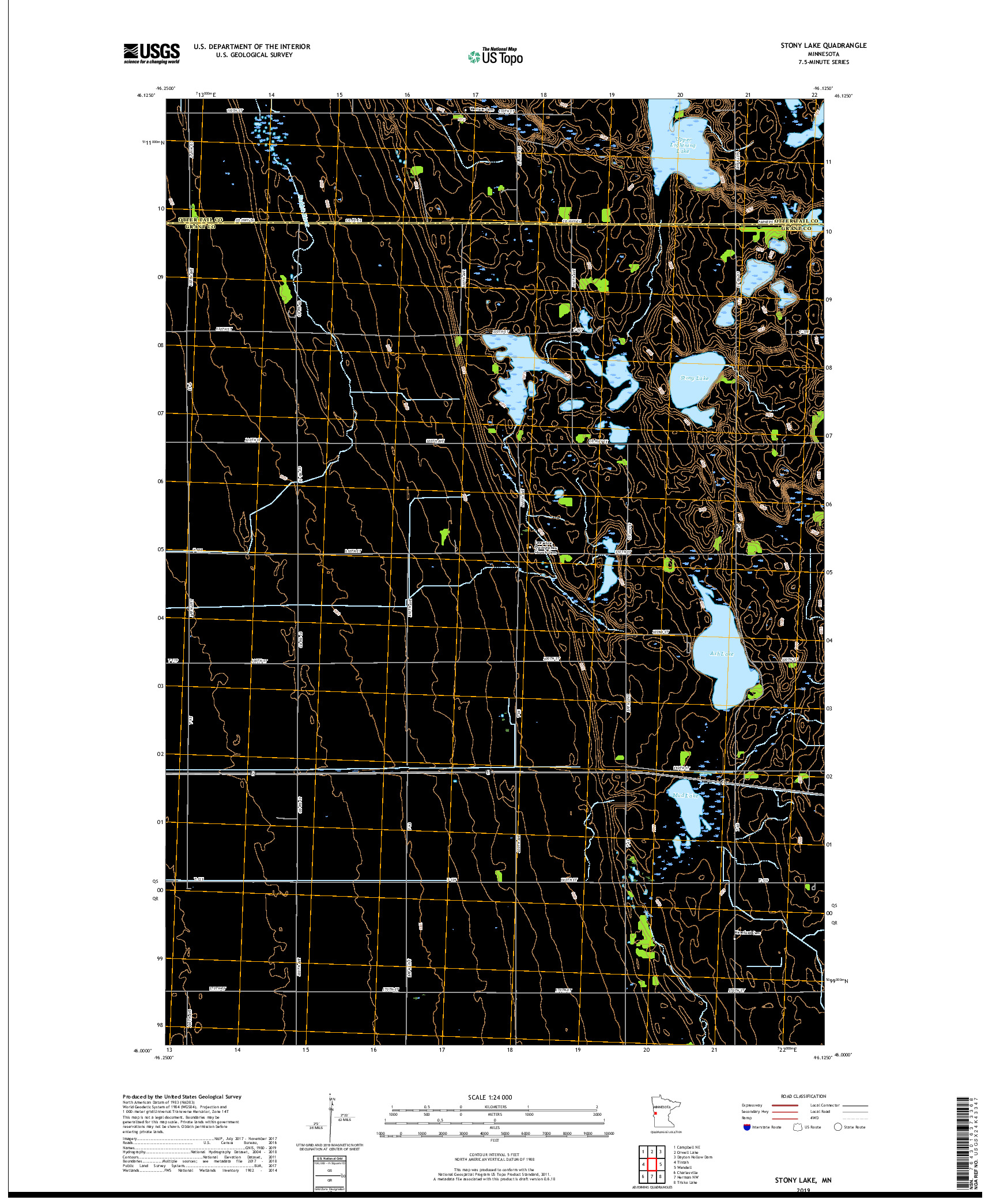 USGS US TOPO 7.5-MINUTE MAP FOR STONY LAKE, MN 2019