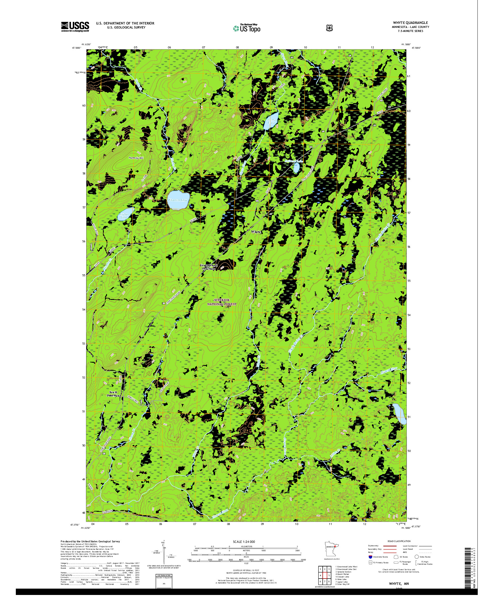 USGS US TOPO 7.5-MINUTE MAP FOR WHYTE, MN 2019