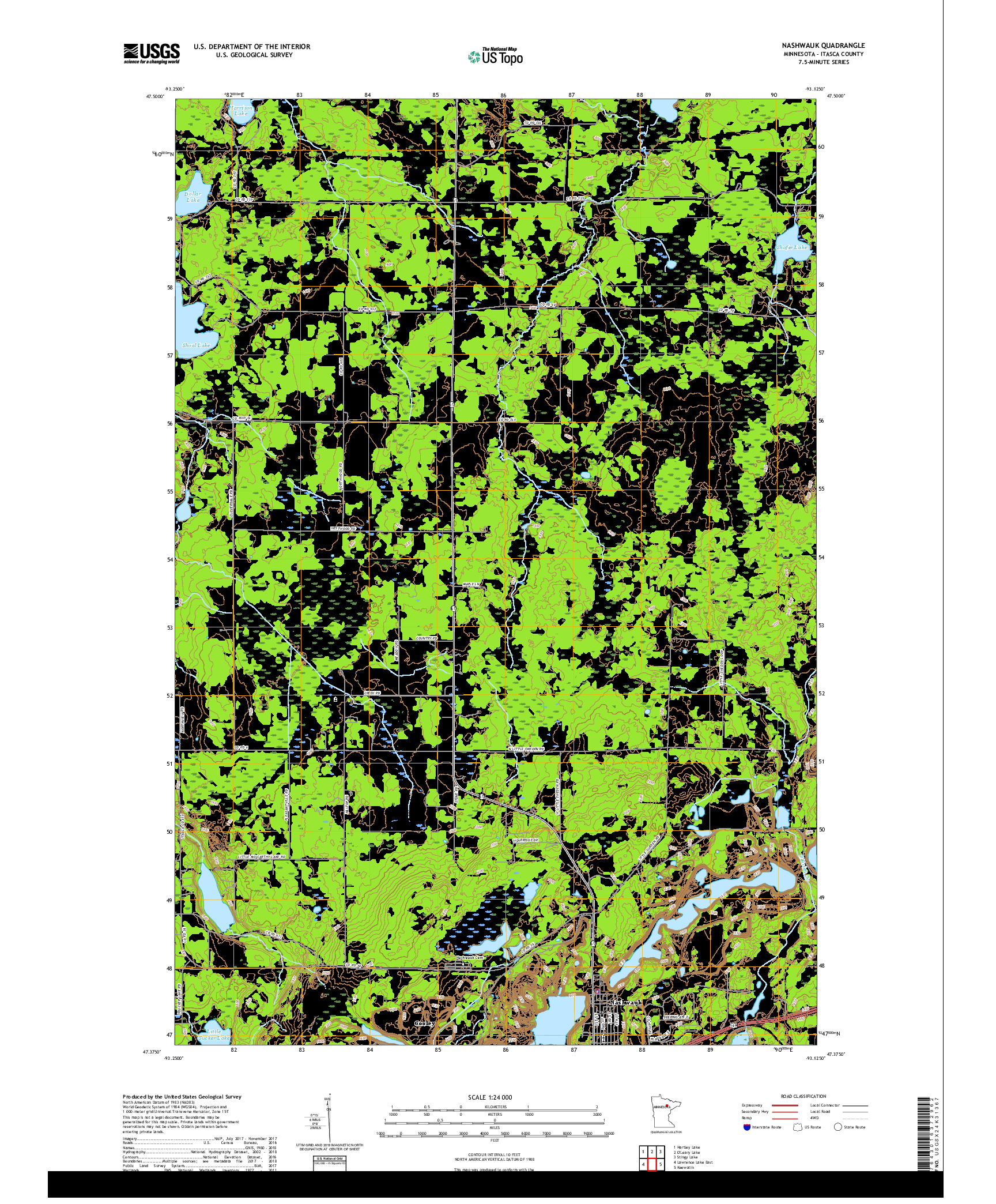 USGS US TOPO 7.5-MINUTE MAP FOR NASHWAUK, MN 2019