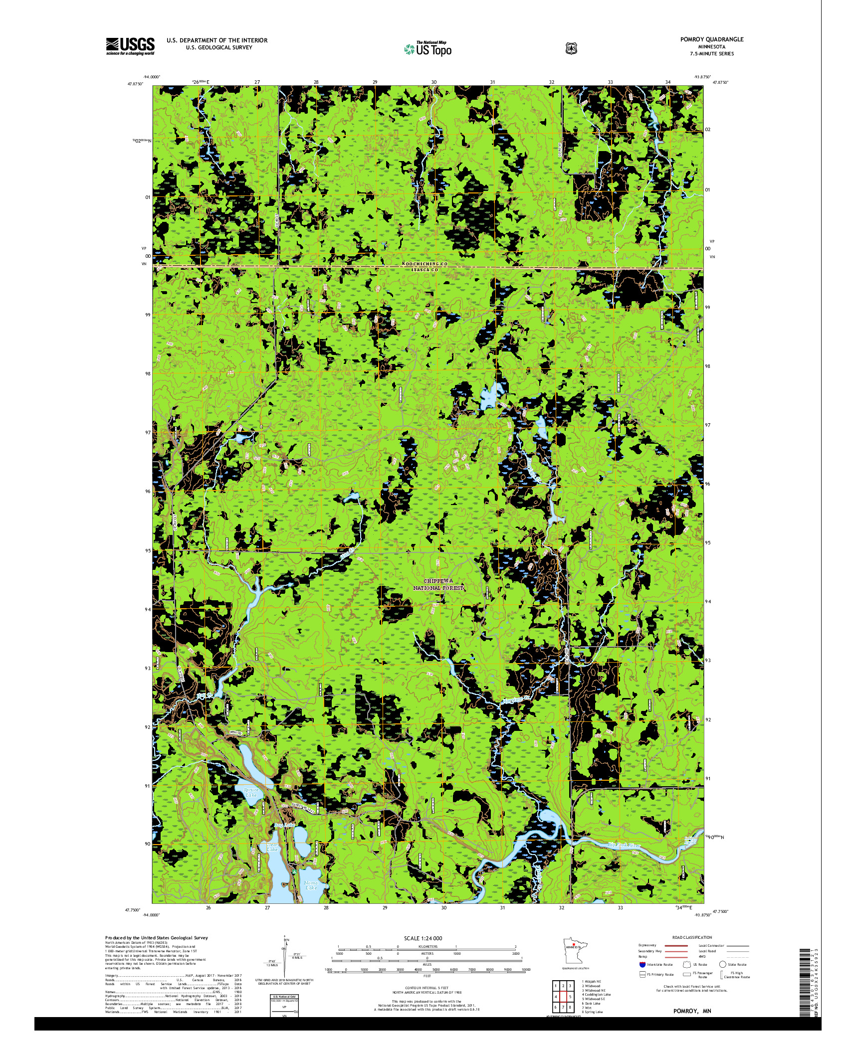 USGS US TOPO 7.5-MINUTE MAP FOR POMROY, MN 2019