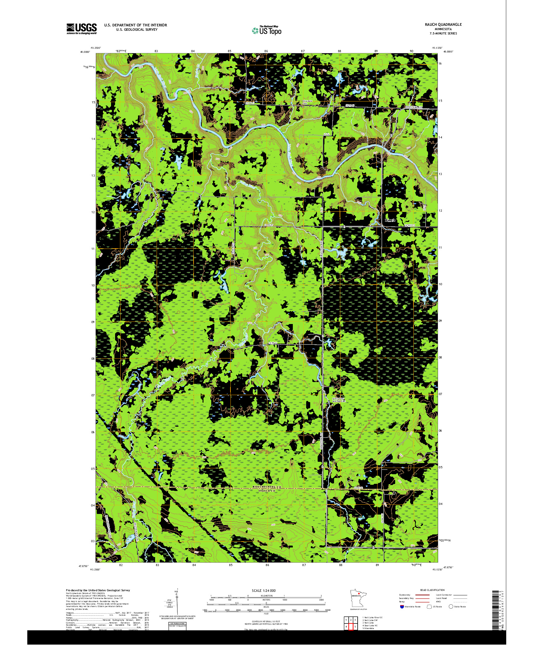 USGS US TOPO 7.5-MINUTE MAP FOR RAUCH, MN 2019