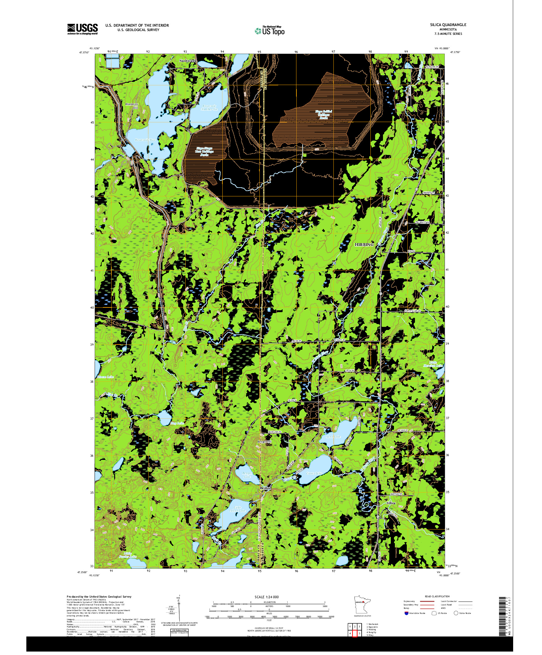 USGS US TOPO 7.5-MINUTE MAP FOR SILICA, MN 2019