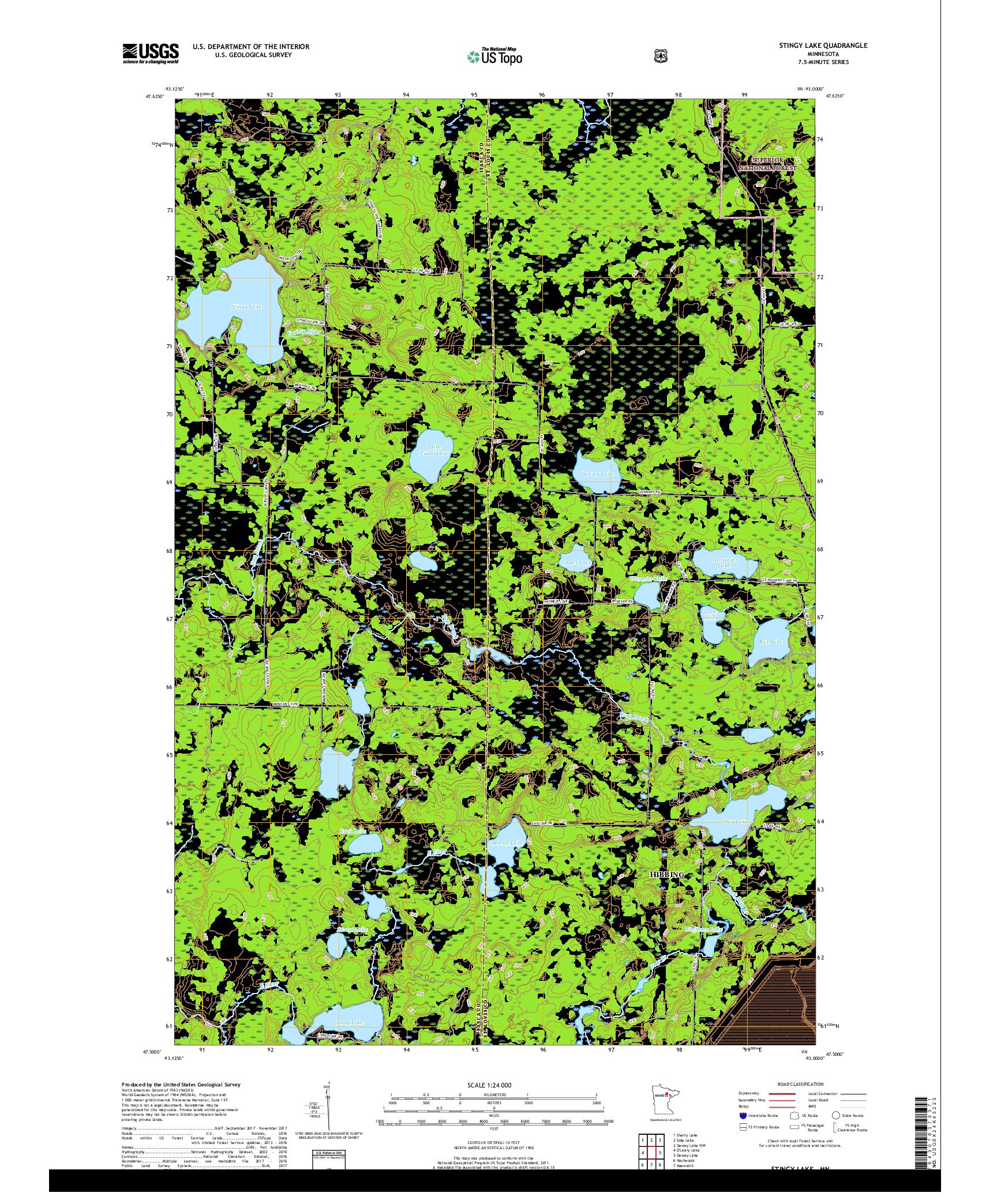 USGS US TOPO 7.5-MINUTE MAP FOR STINGY LAKE, MN 2019