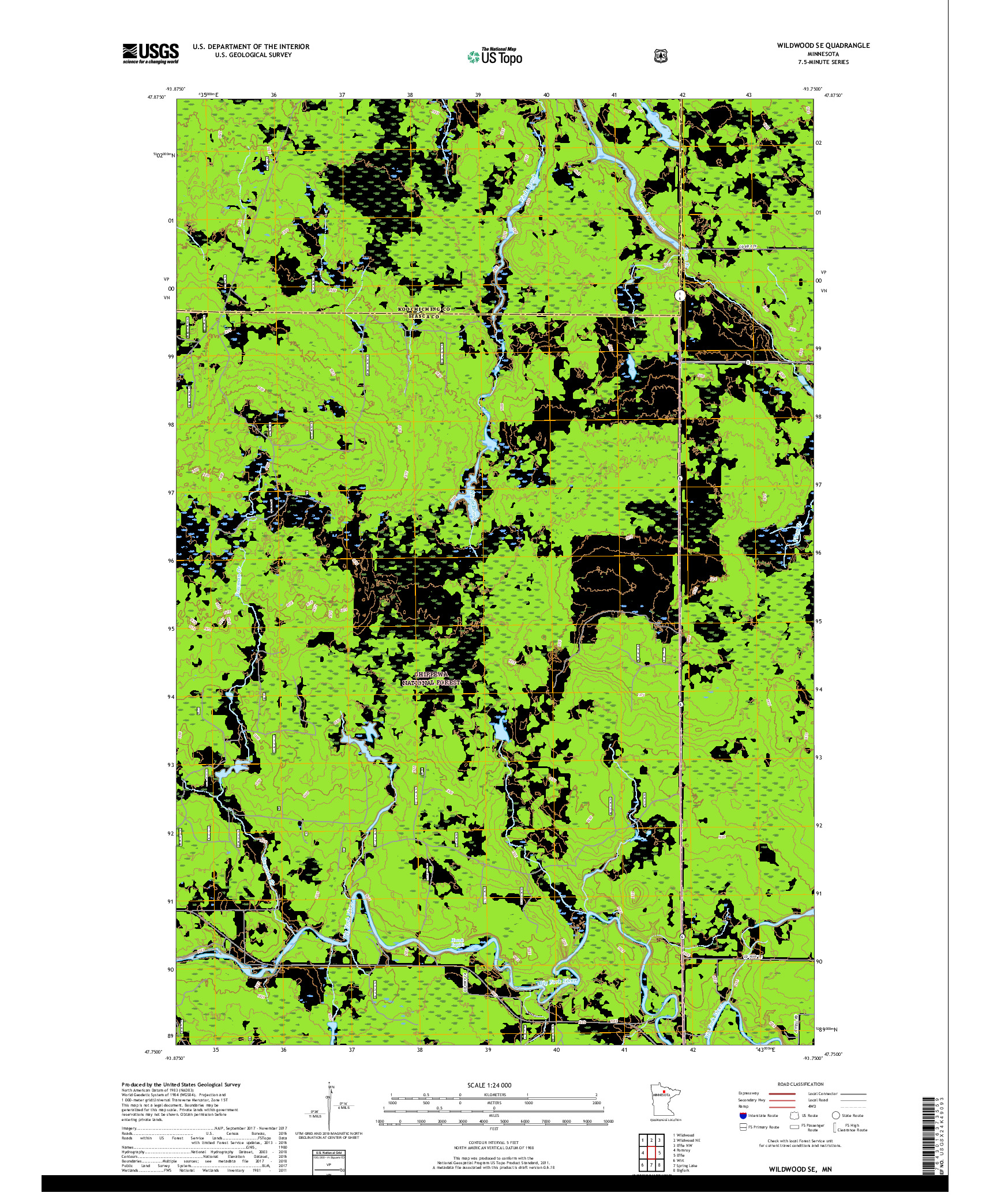 USGS US TOPO 7.5-MINUTE MAP FOR WILDWOOD SE, MN 2019