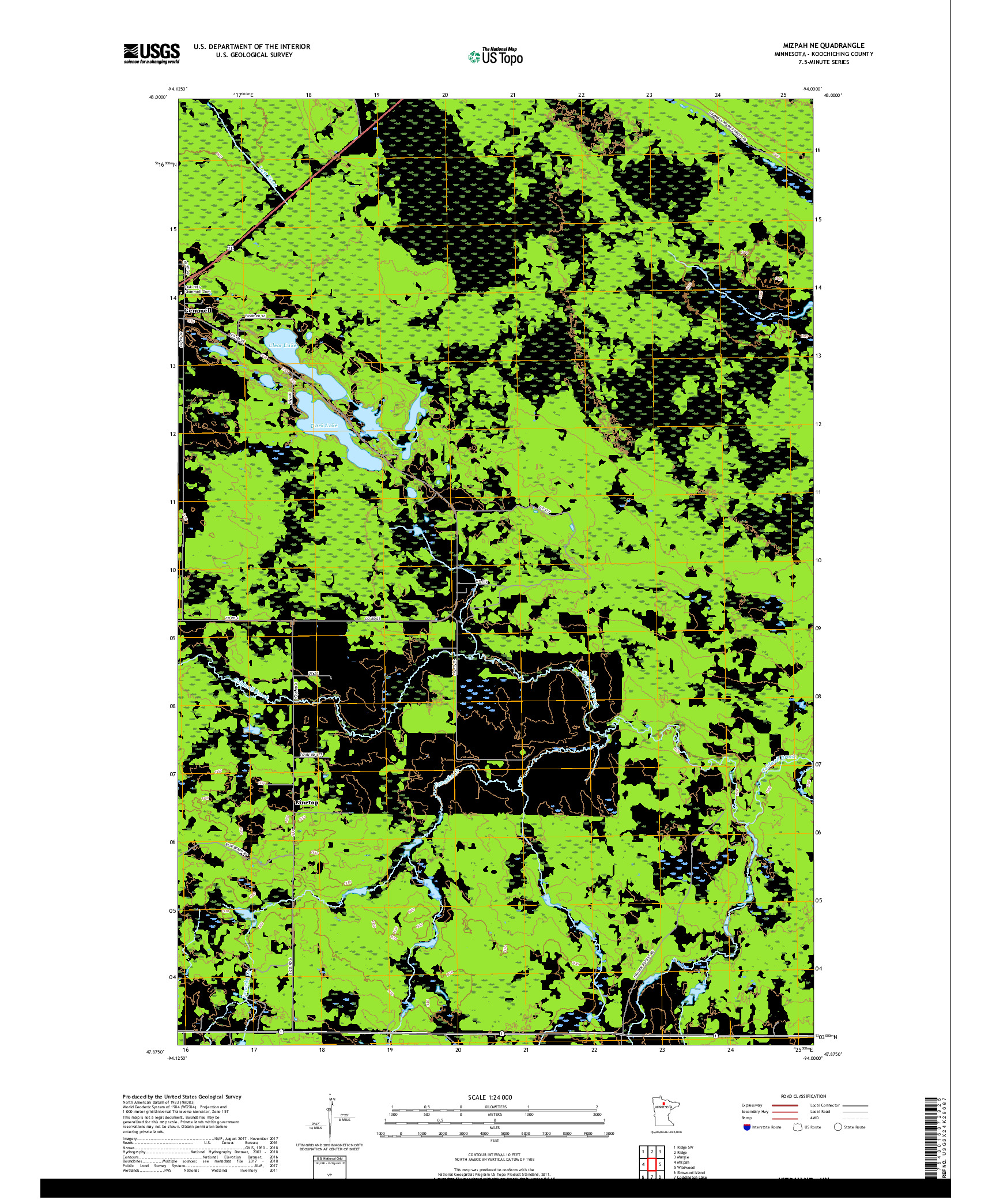 USGS US TOPO 7.5-MINUTE MAP FOR MIZPAH NE, MN 2019