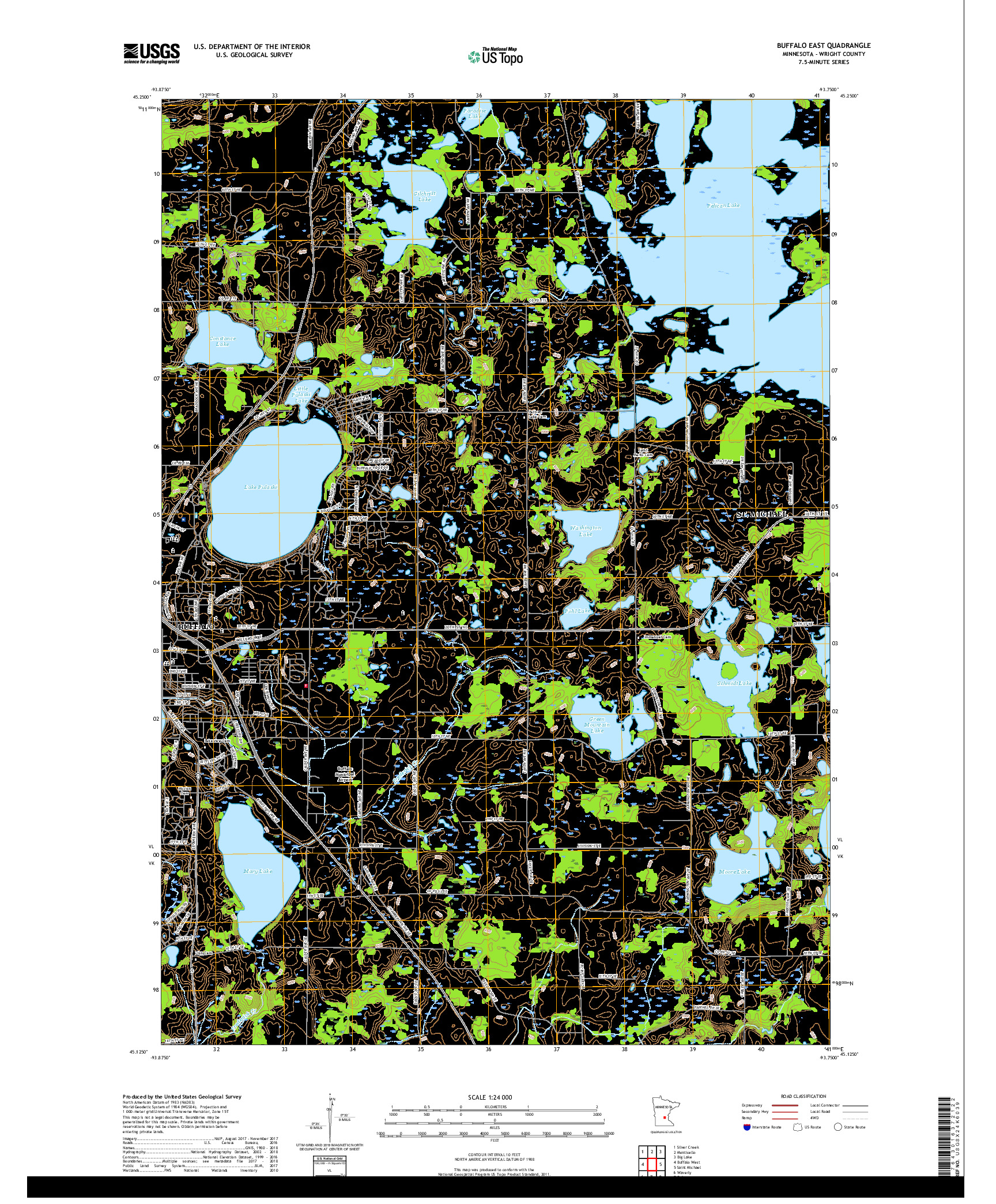 USGS US TOPO 7.5-MINUTE MAP FOR BUFFALO EAST, MN 2019