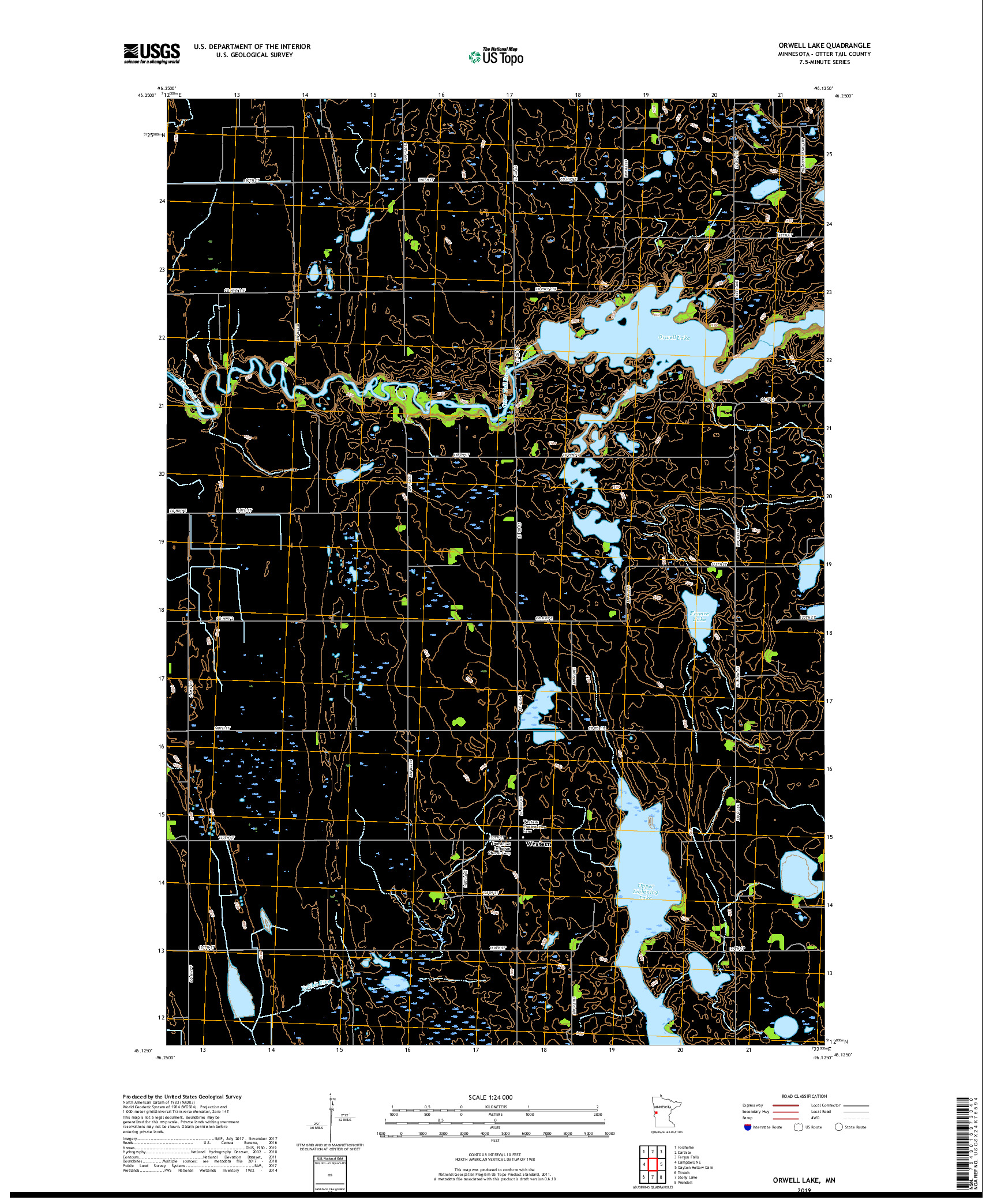USGS US TOPO 7.5-MINUTE MAP FOR ORWELL LAKE, MN 2019