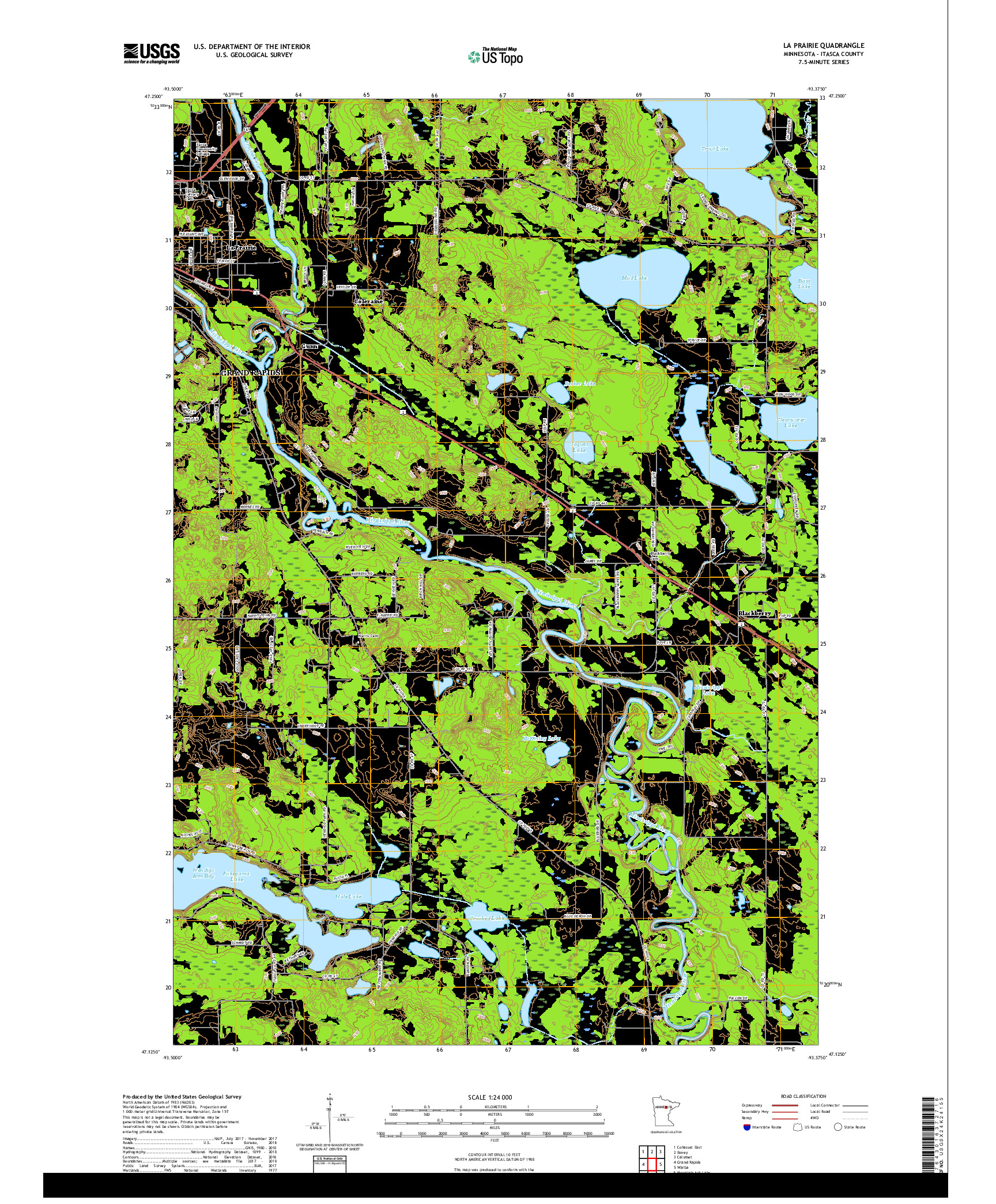 USGS US TOPO 7.5-MINUTE MAP FOR LA PRAIRIE, MN 2019