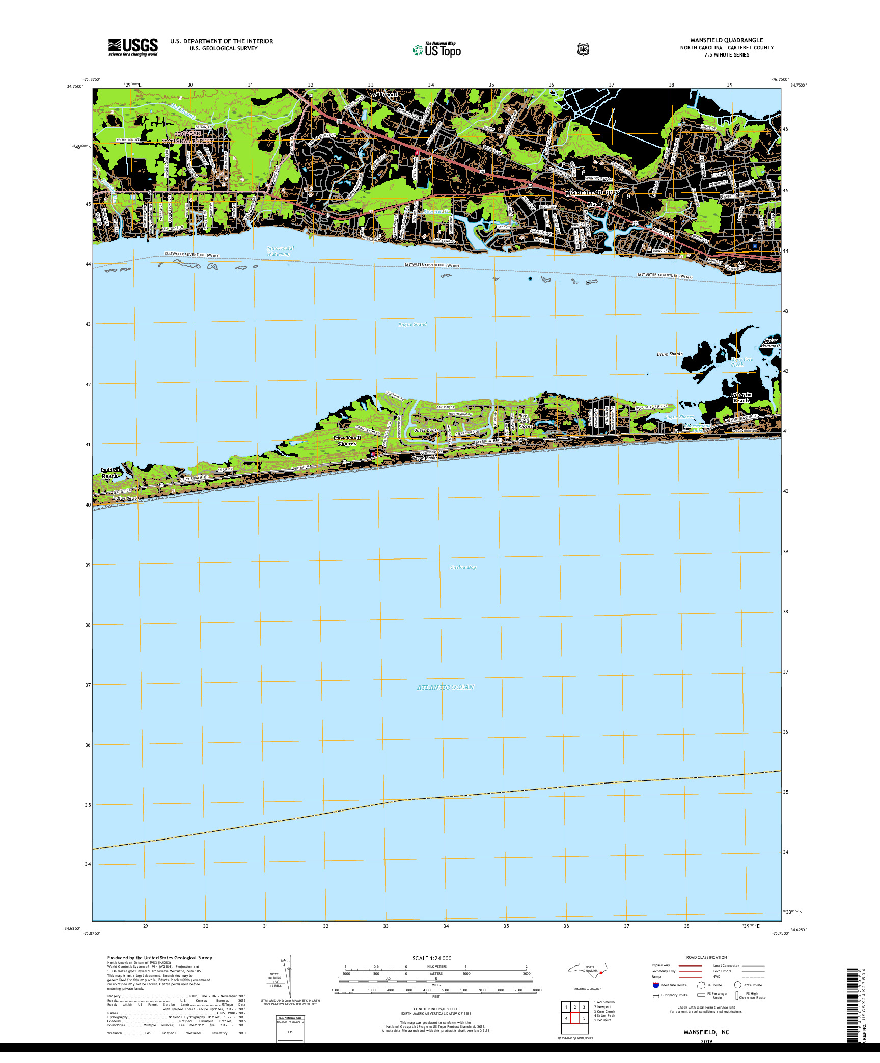 USGS US TOPO 7.5-MINUTE MAP FOR MANSFIELD, NC 2019