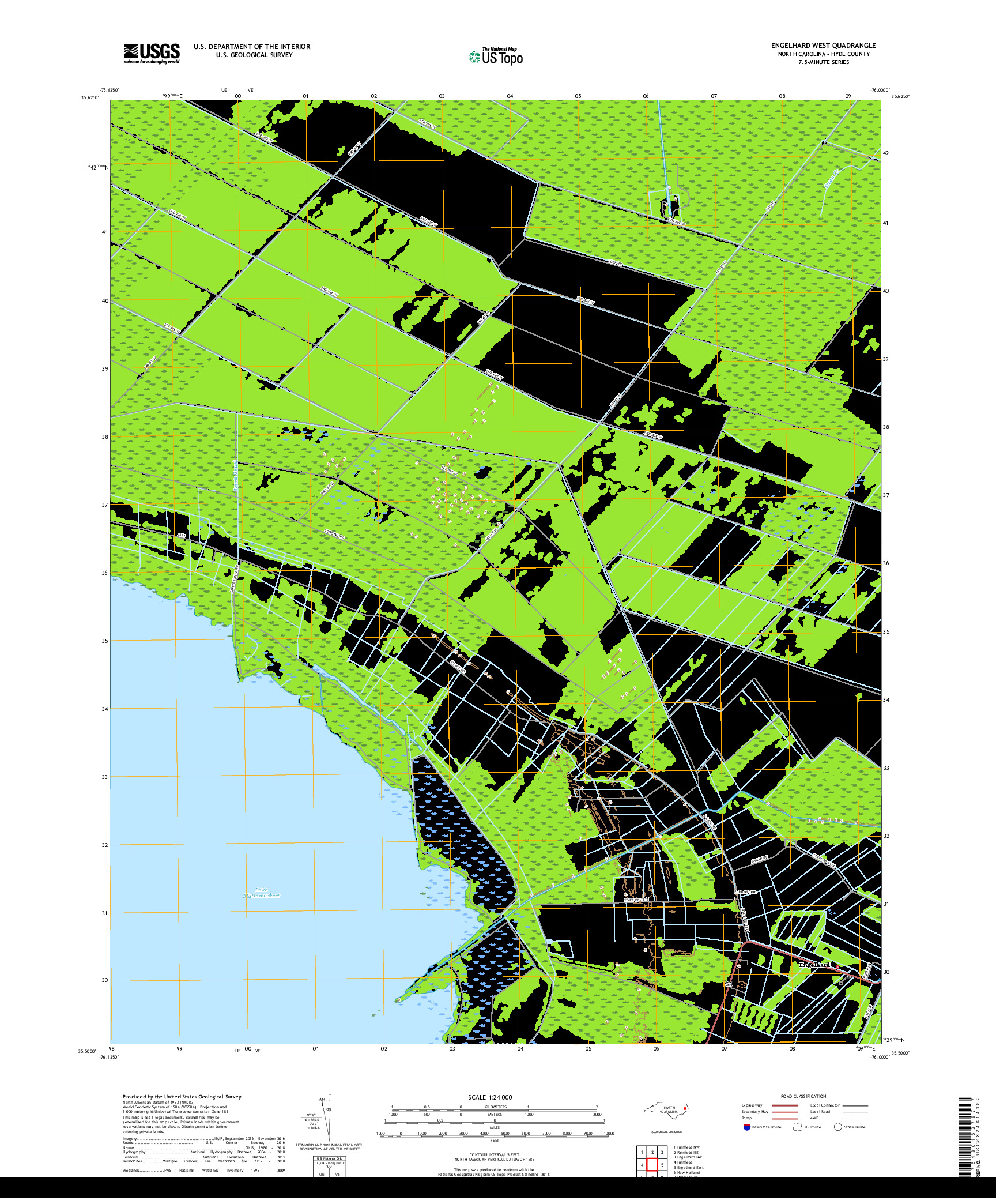 USGS US TOPO 7.5-MINUTE MAP FOR ENGELHARD WEST, NC 2019