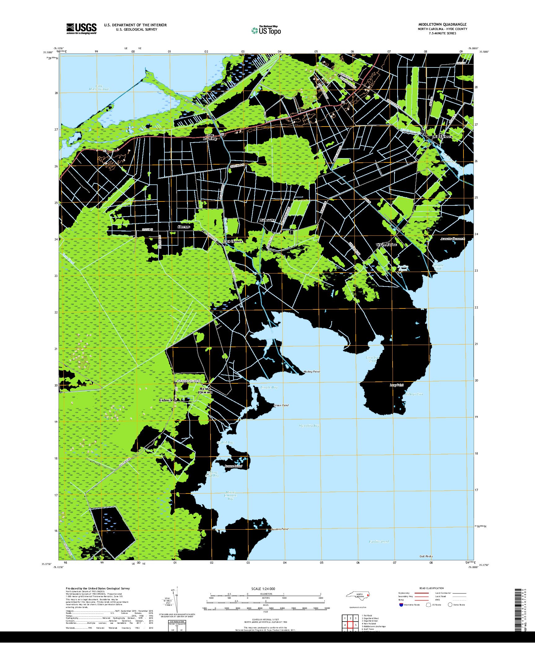 USGS US TOPO 7.5-MINUTE MAP FOR MIDDLETOWN, NC 2019