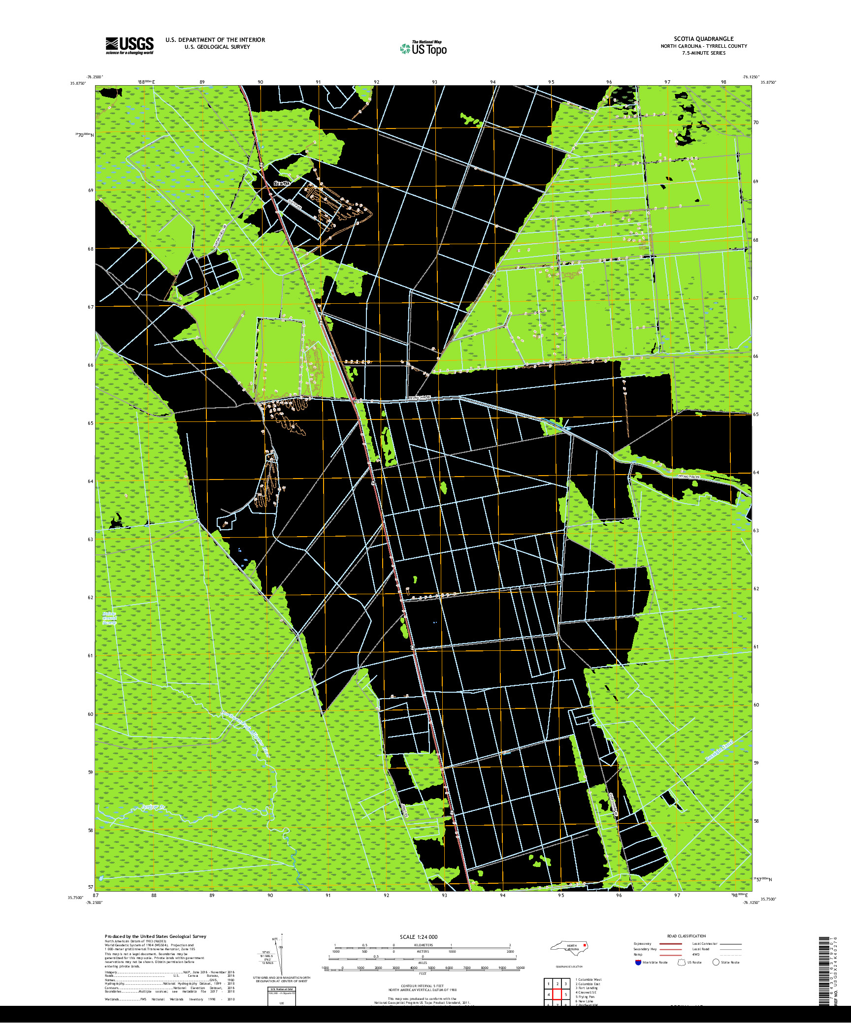 USGS US TOPO 7.5-MINUTE MAP FOR SCOTIA, NC 2019