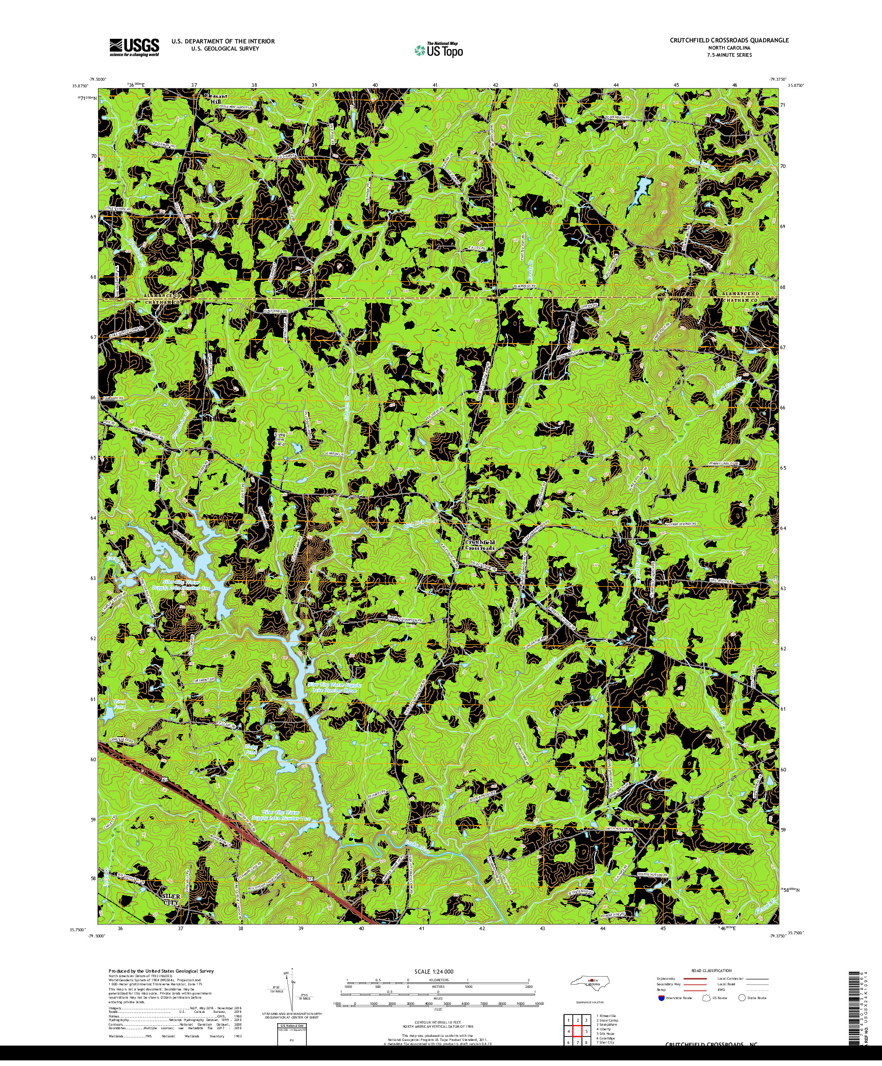 USGS US TOPO 7.5-MINUTE MAP FOR CRUTCHFIELD CROSSROADS, NC 2019