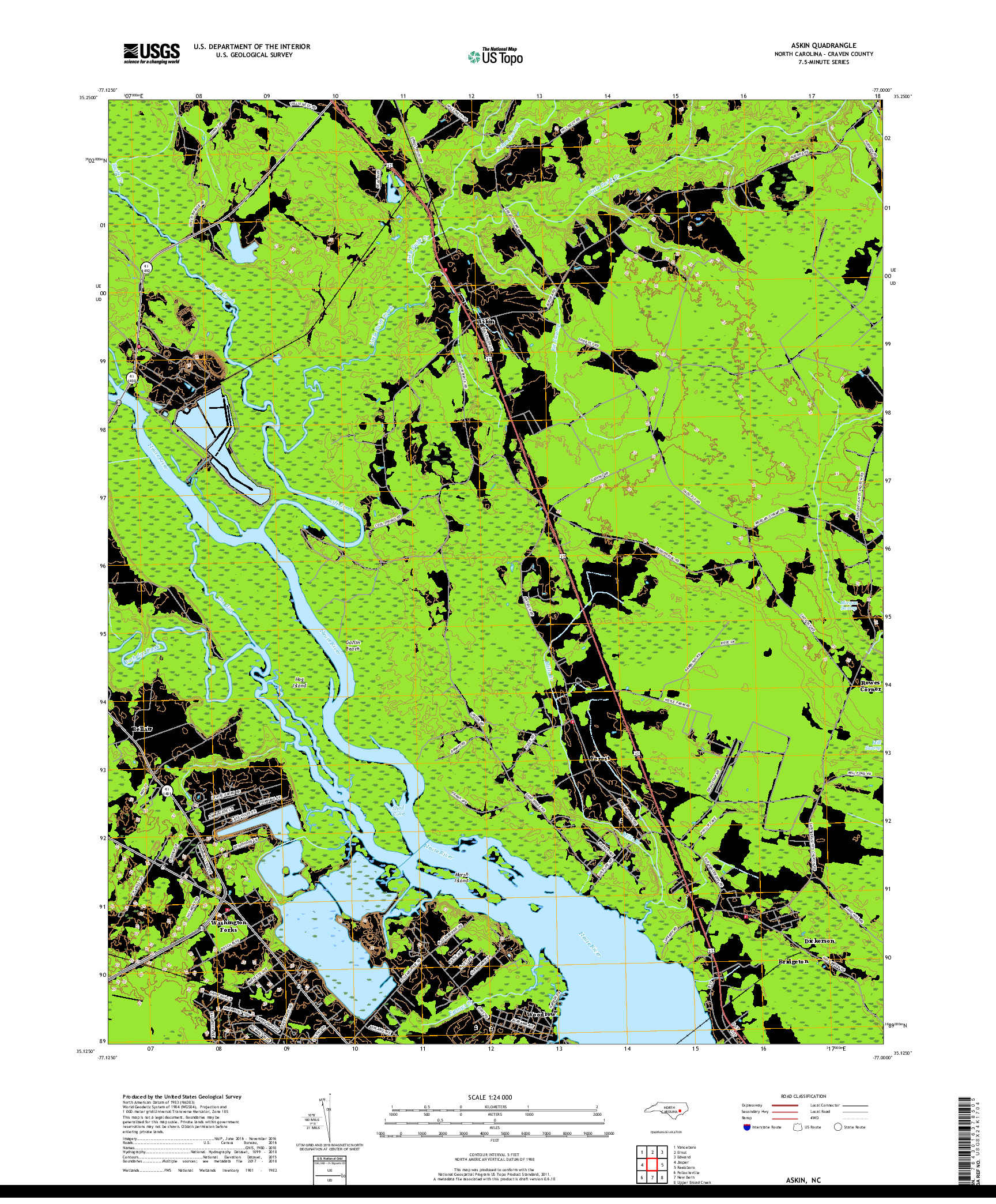 USGS US TOPO 7.5-MINUTE MAP FOR ASKIN, NC 2019