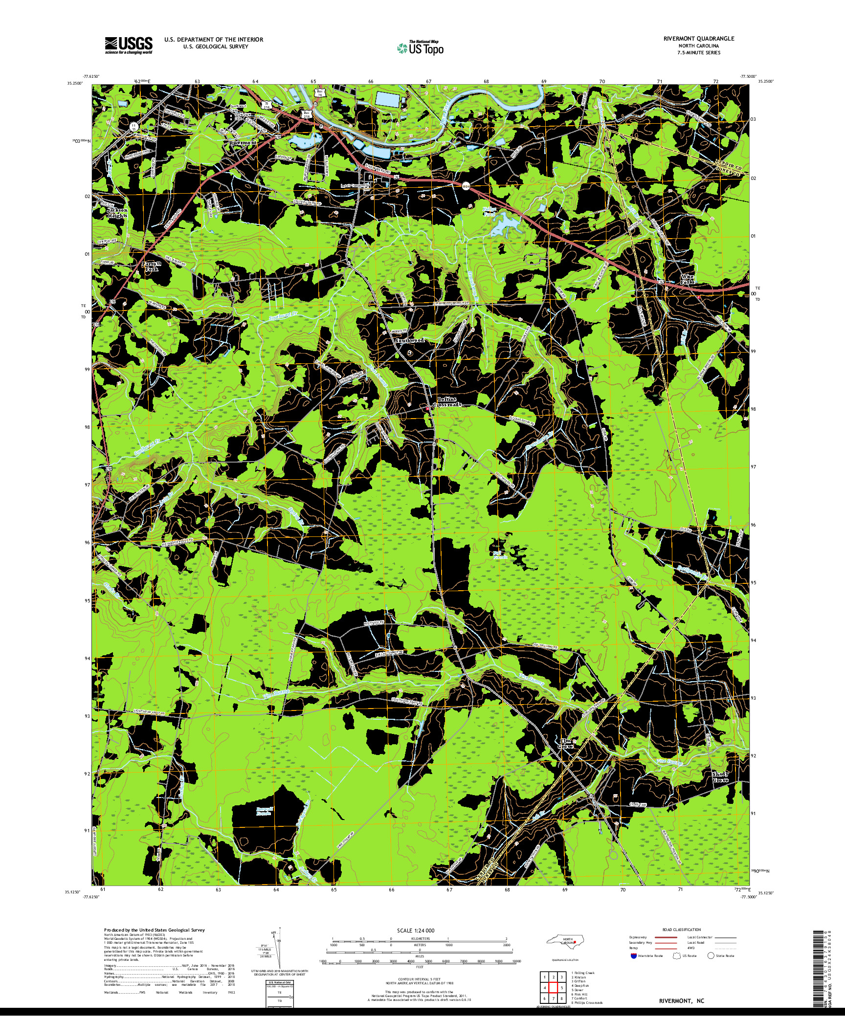 USGS US TOPO 7.5-MINUTE MAP FOR RIVERMONT, NC 2019