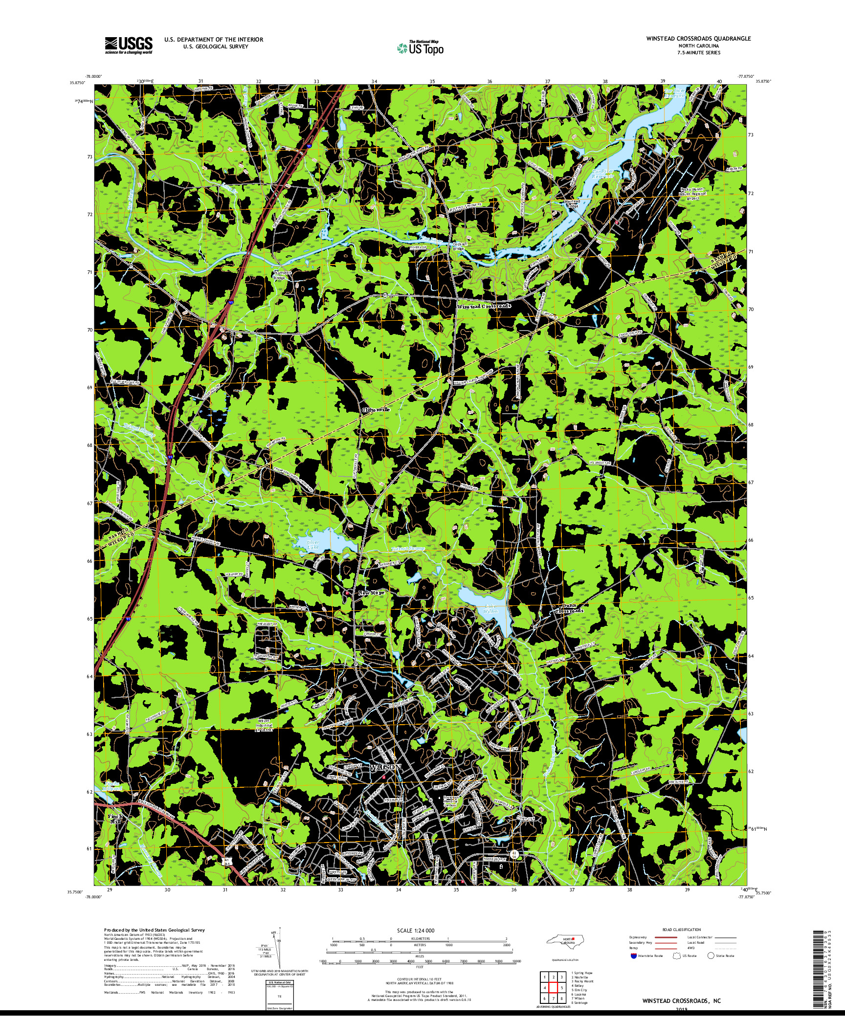 USGS US TOPO 7.5-MINUTE MAP FOR WINSTEAD CROSSROADS, NC 2019