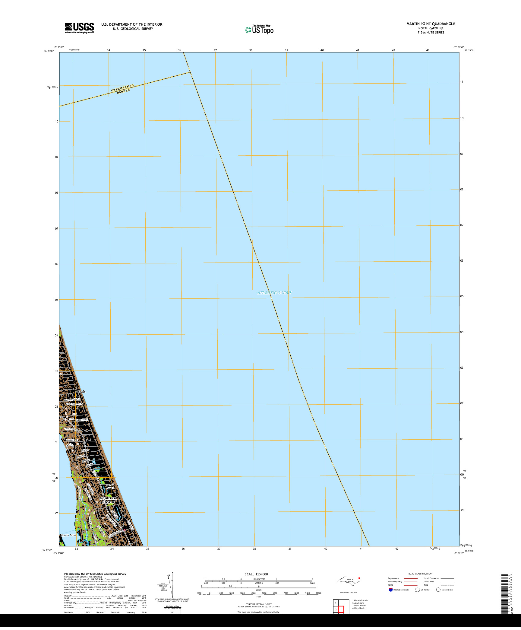 USGS US TOPO 7.5-MINUTE MAP FOR MARTIN POINT, NC 2019