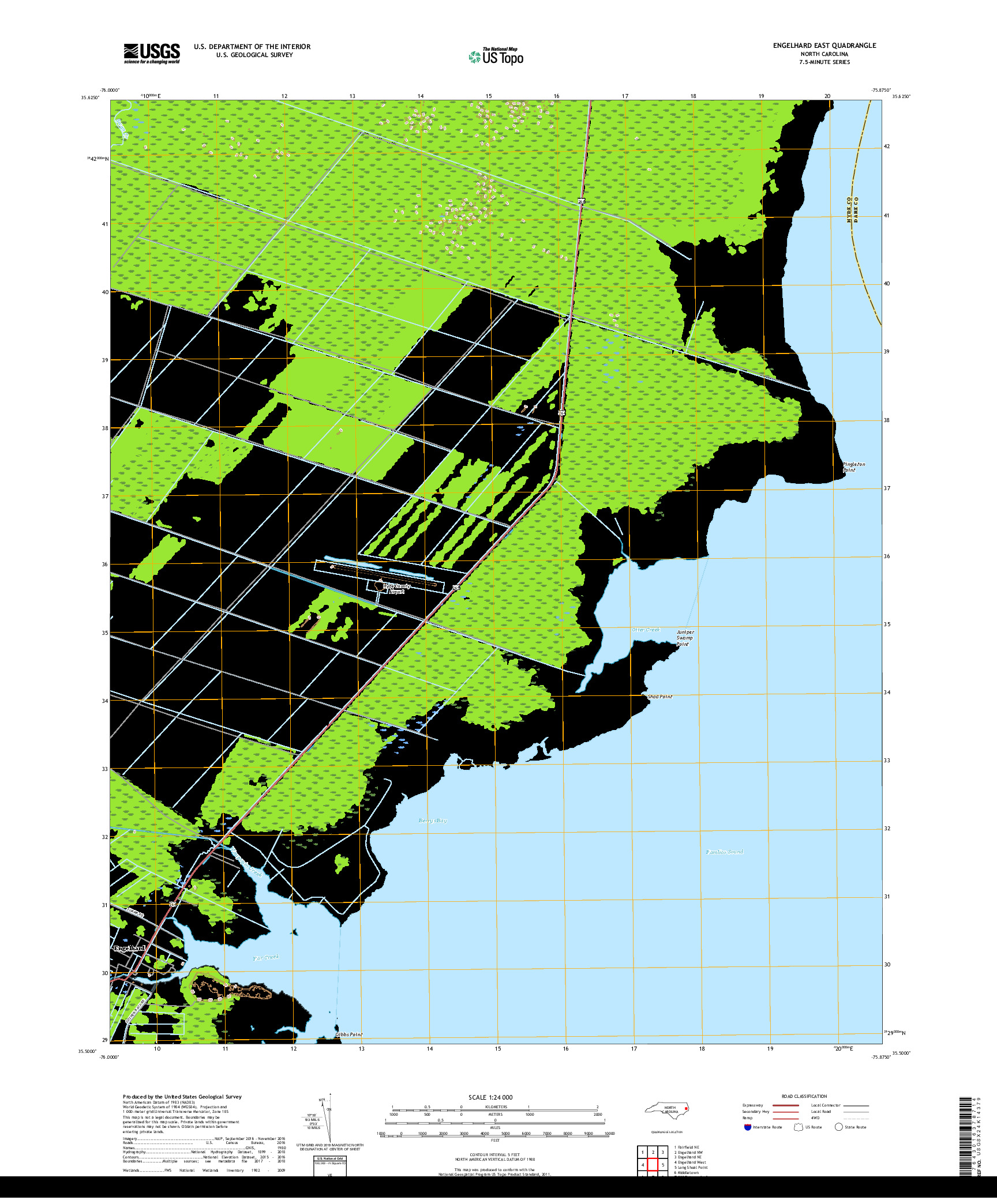 USGS US TOPO 7.5-MINUTE MAP FOR ENGELHARD EAST, NC 2019