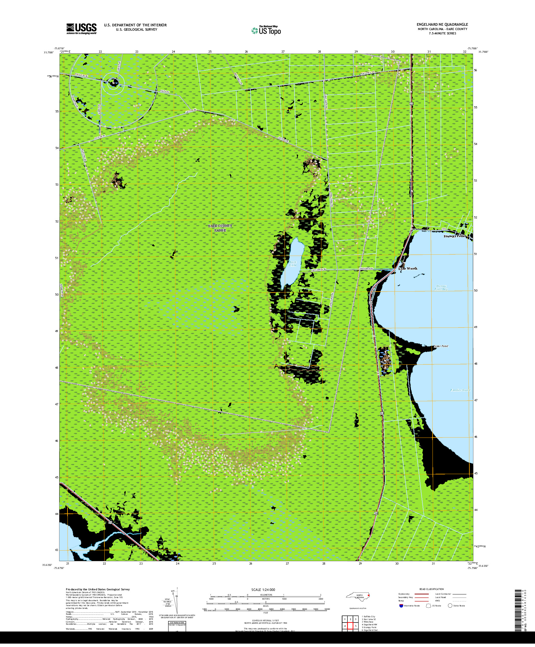 USGS US TOPO 7.5-MINUTE MAP FOR ENGELHARD NE, NC 2019