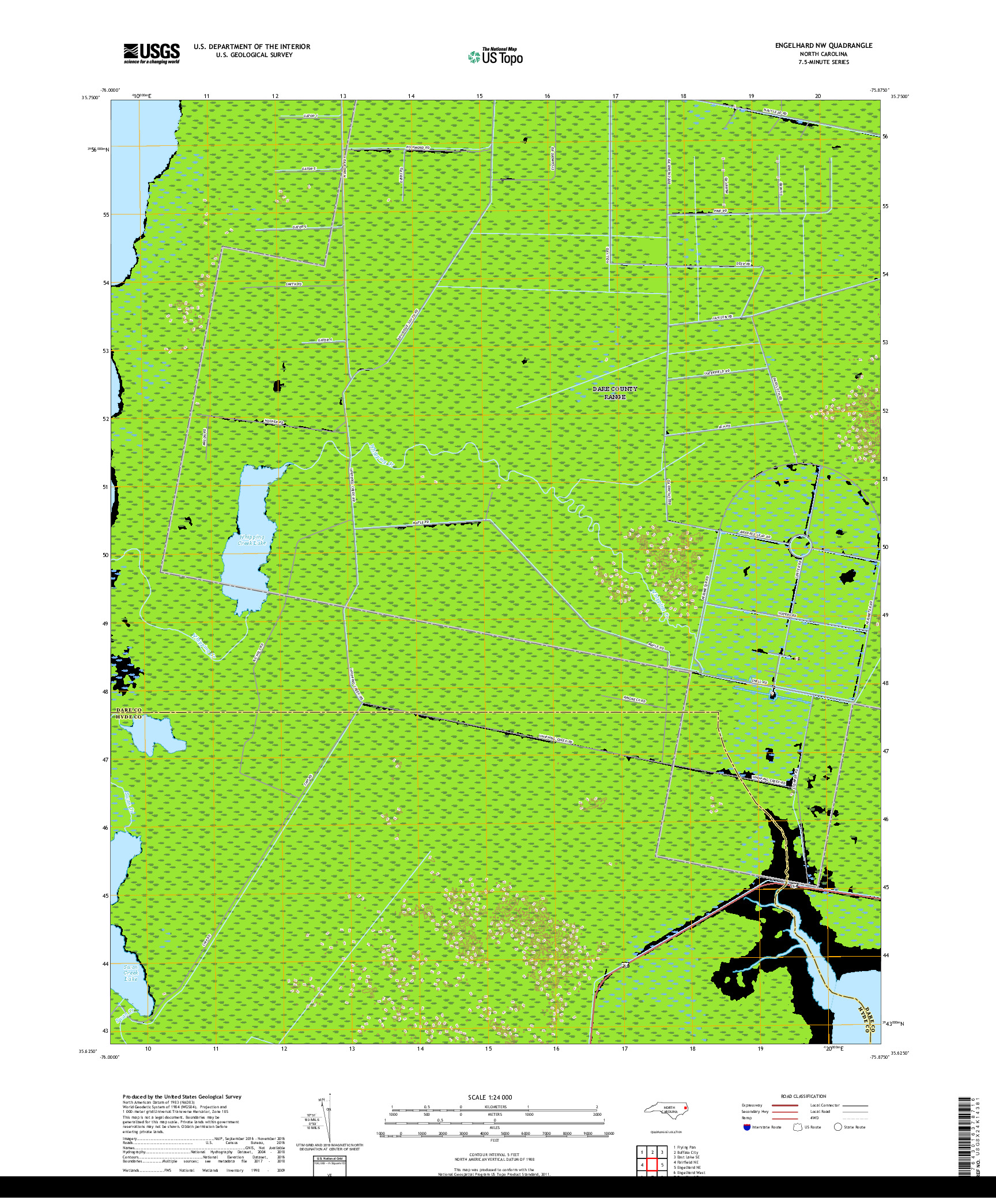 USGS US TOPO 7.5-MINUTE MAP FOR ENGELHARD NW, NC 2019