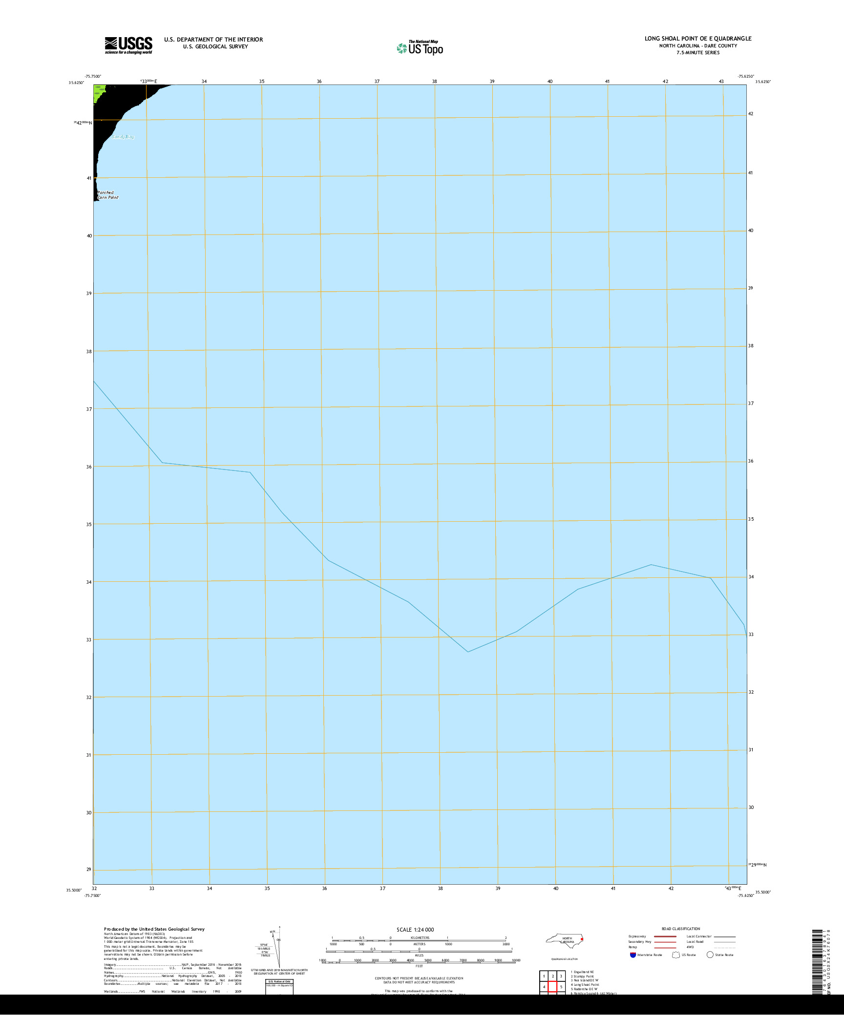 USGS US TOPO 7.5-MINUTE MAP FOR LONG SHOAL POINT OE E, NC 2019