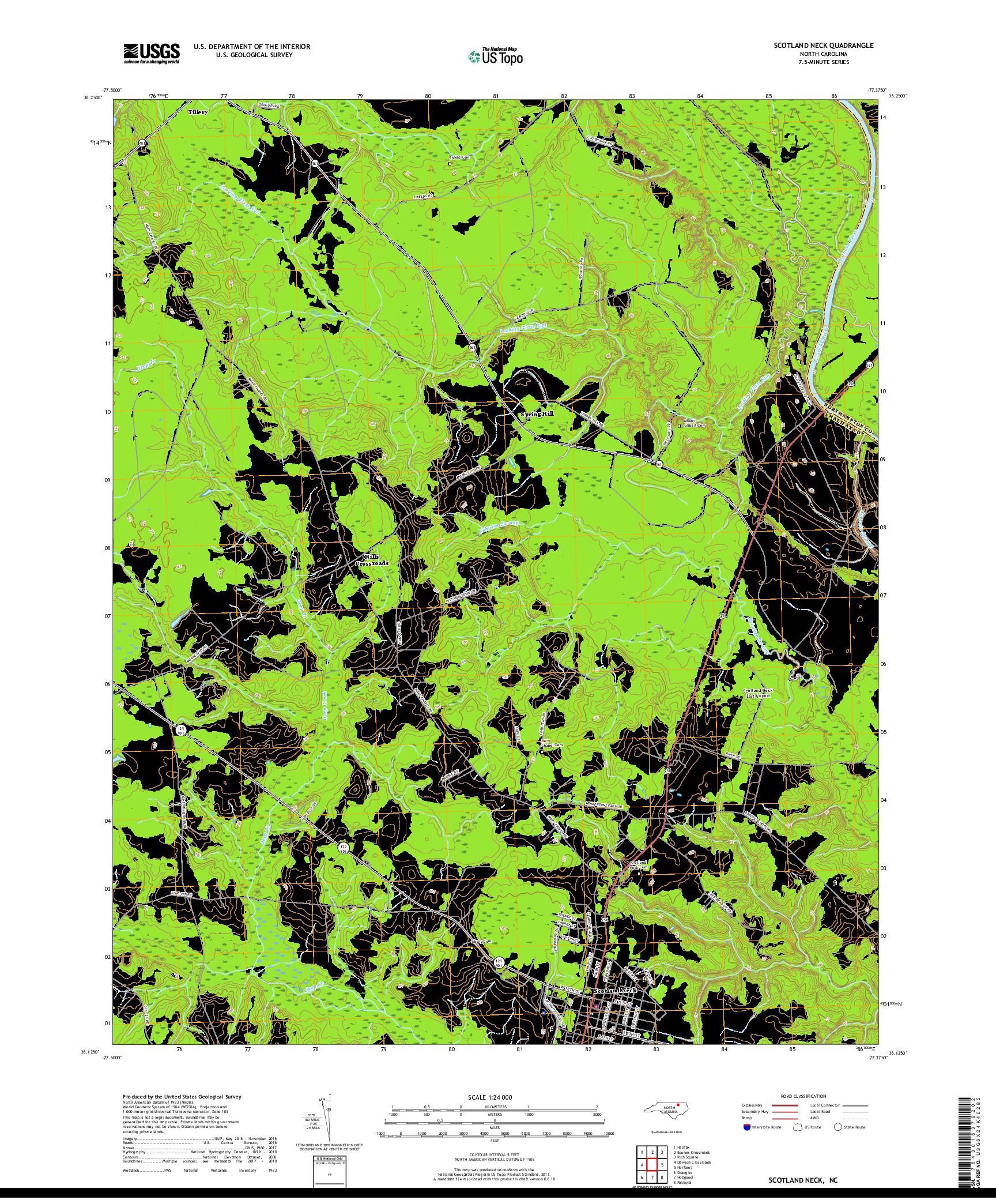 USGS US TOPO 7.5-MINUTE MAP FOR SCOTLAND NECK, NC 2019