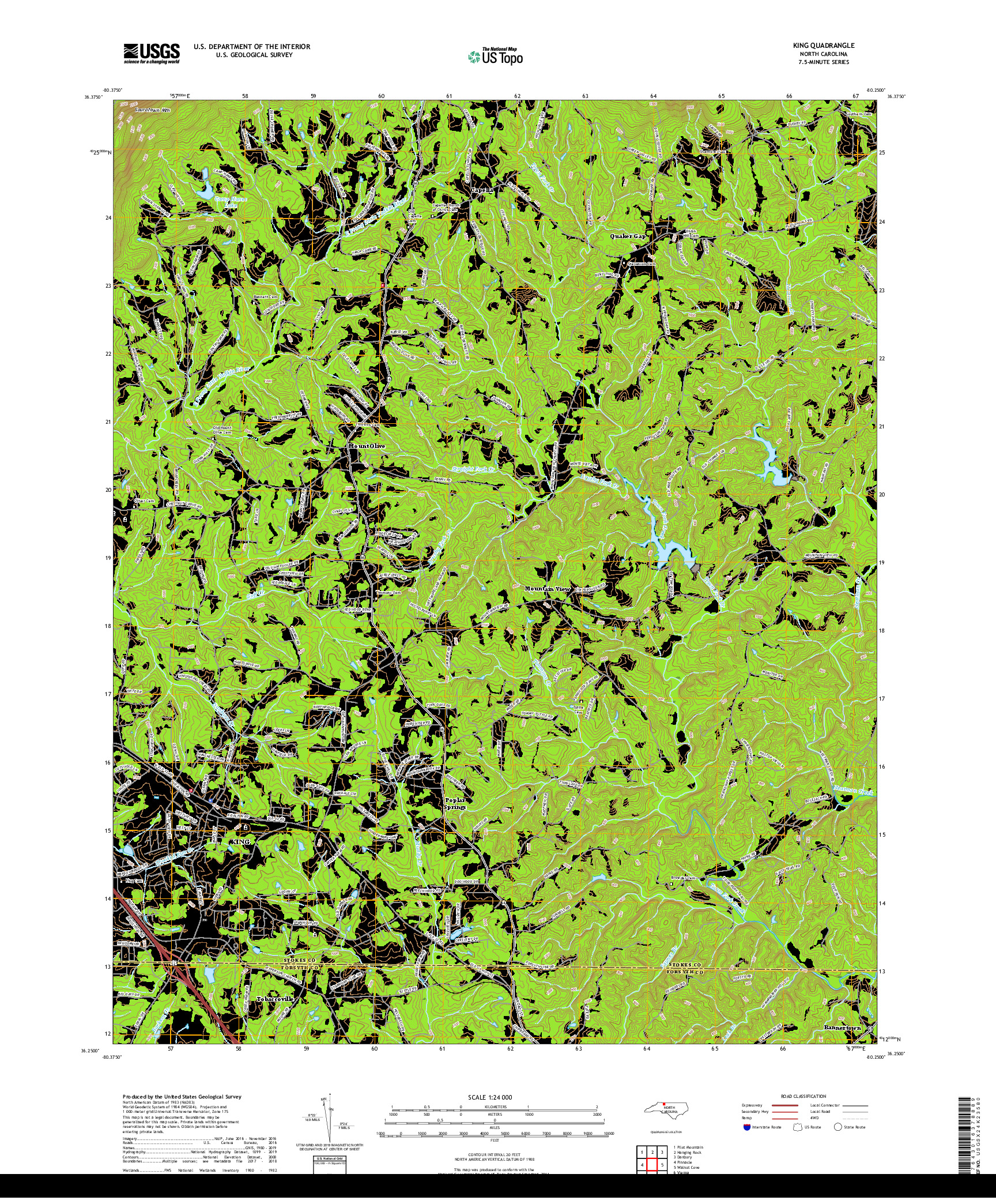 USGS US TOPO 7.5-MINUTE MAP FOR KING, NC 2019