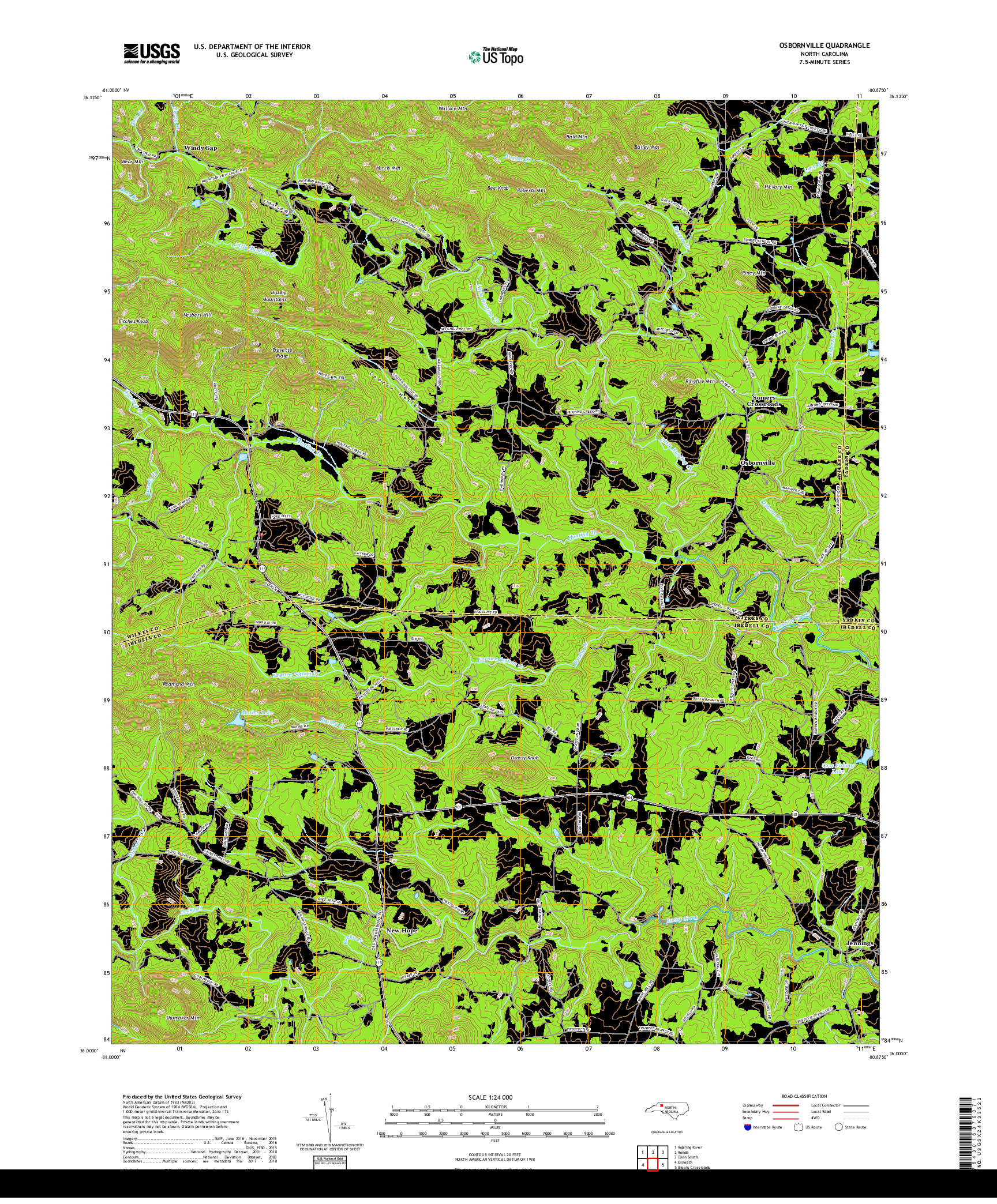 USGS US TOPO 7.5-MINUTE MAP FOR OSBORNVILLE, NC 2019