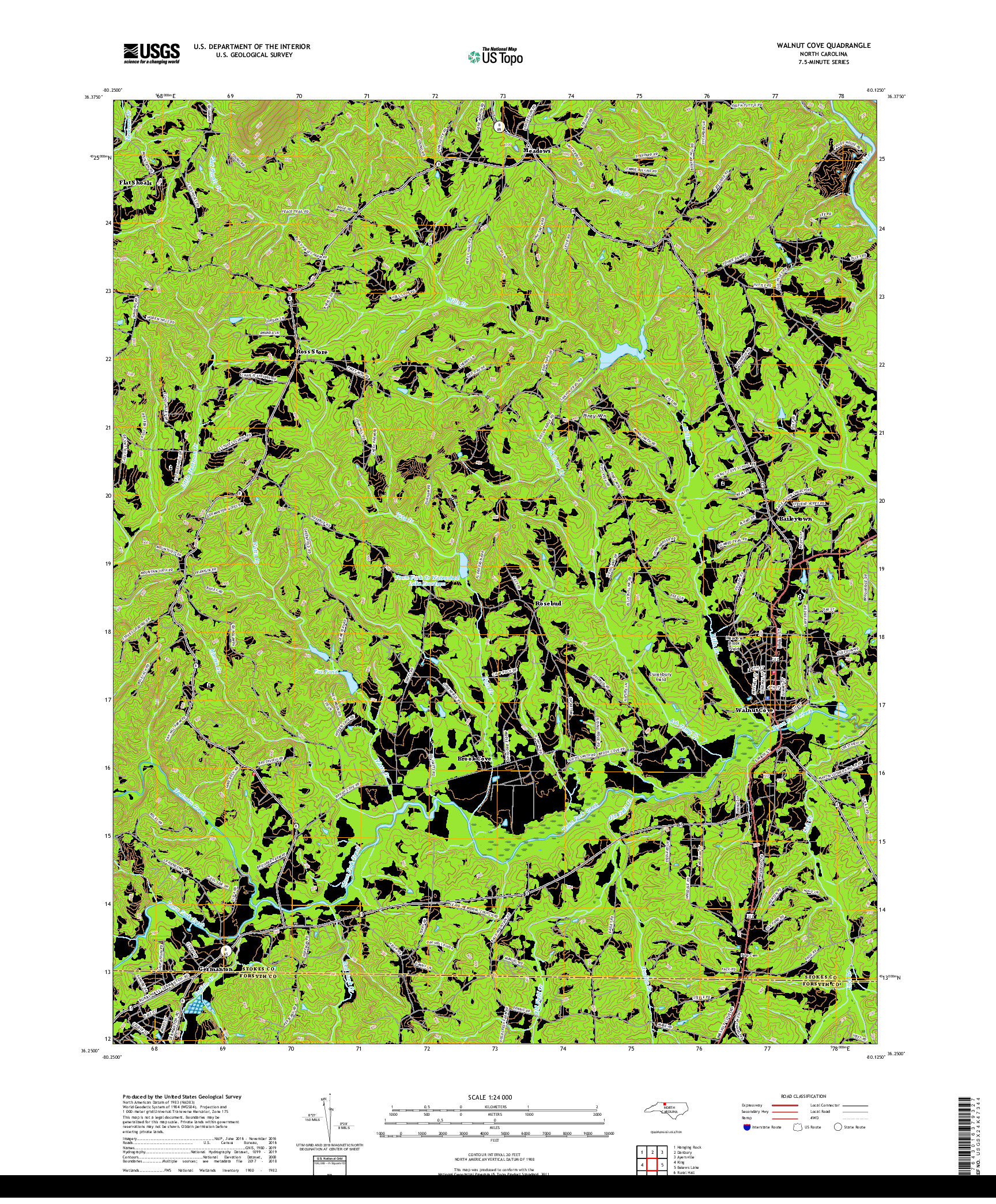 USGS US TOPO 7.5-MINUTE MAP FOR WALNUT COVE, NC 2019