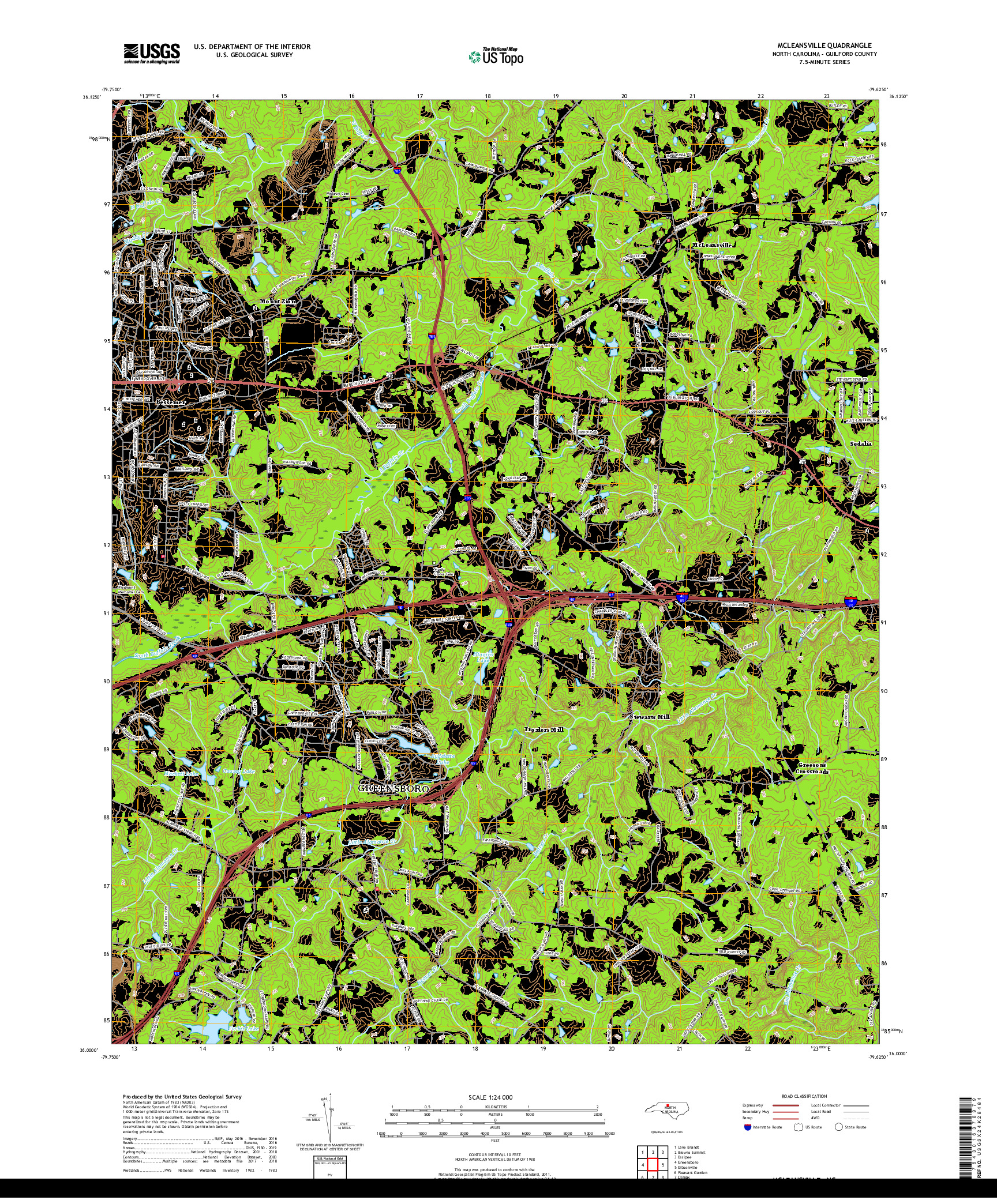 USGS US TOPO 7.5-MINUTE MAP FOR MCLEANSVILLE, NC 2019