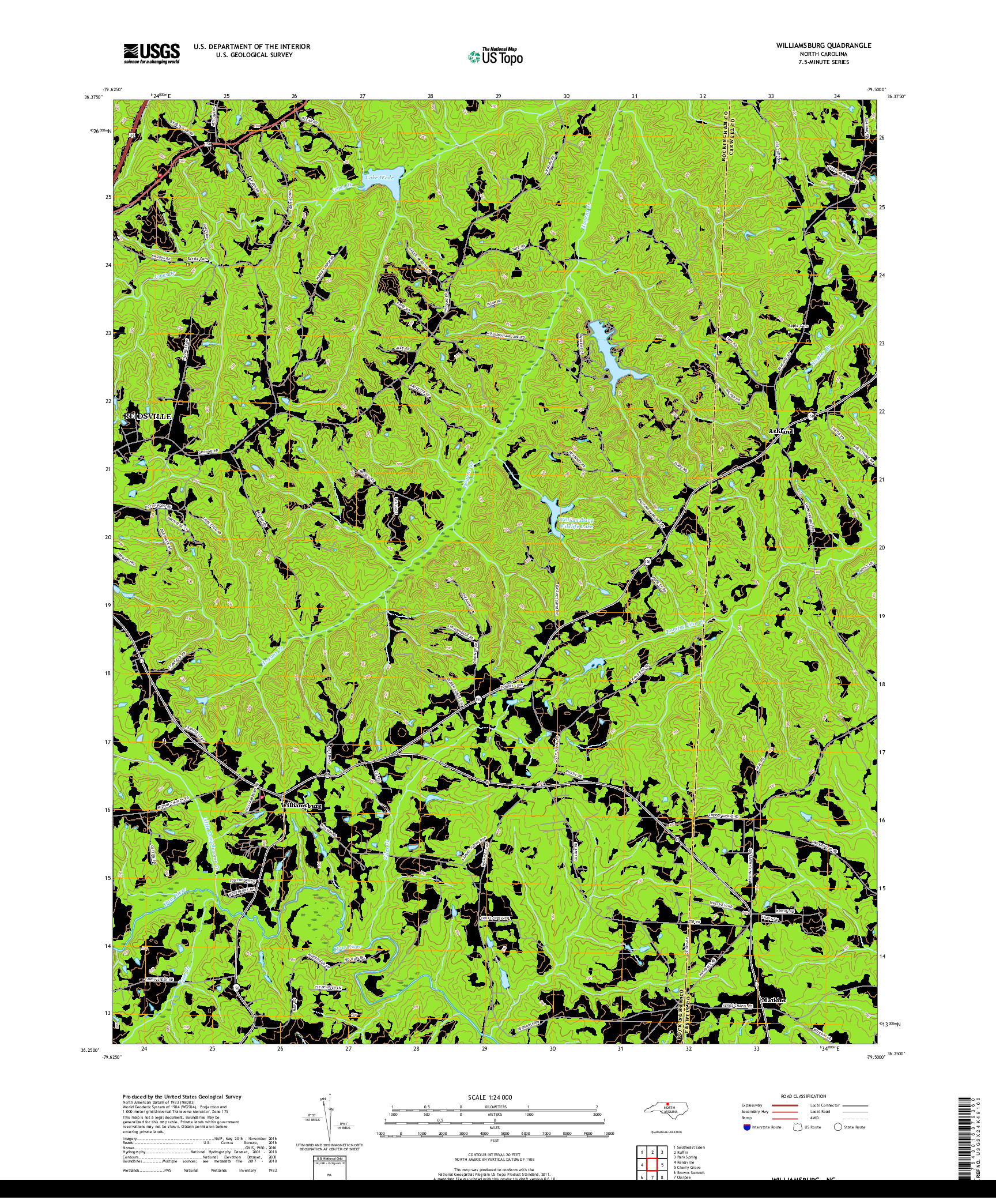 USGS US TOPO 7.5-MINUTE MAP FOR WILLIAMSBURG, NC 2019