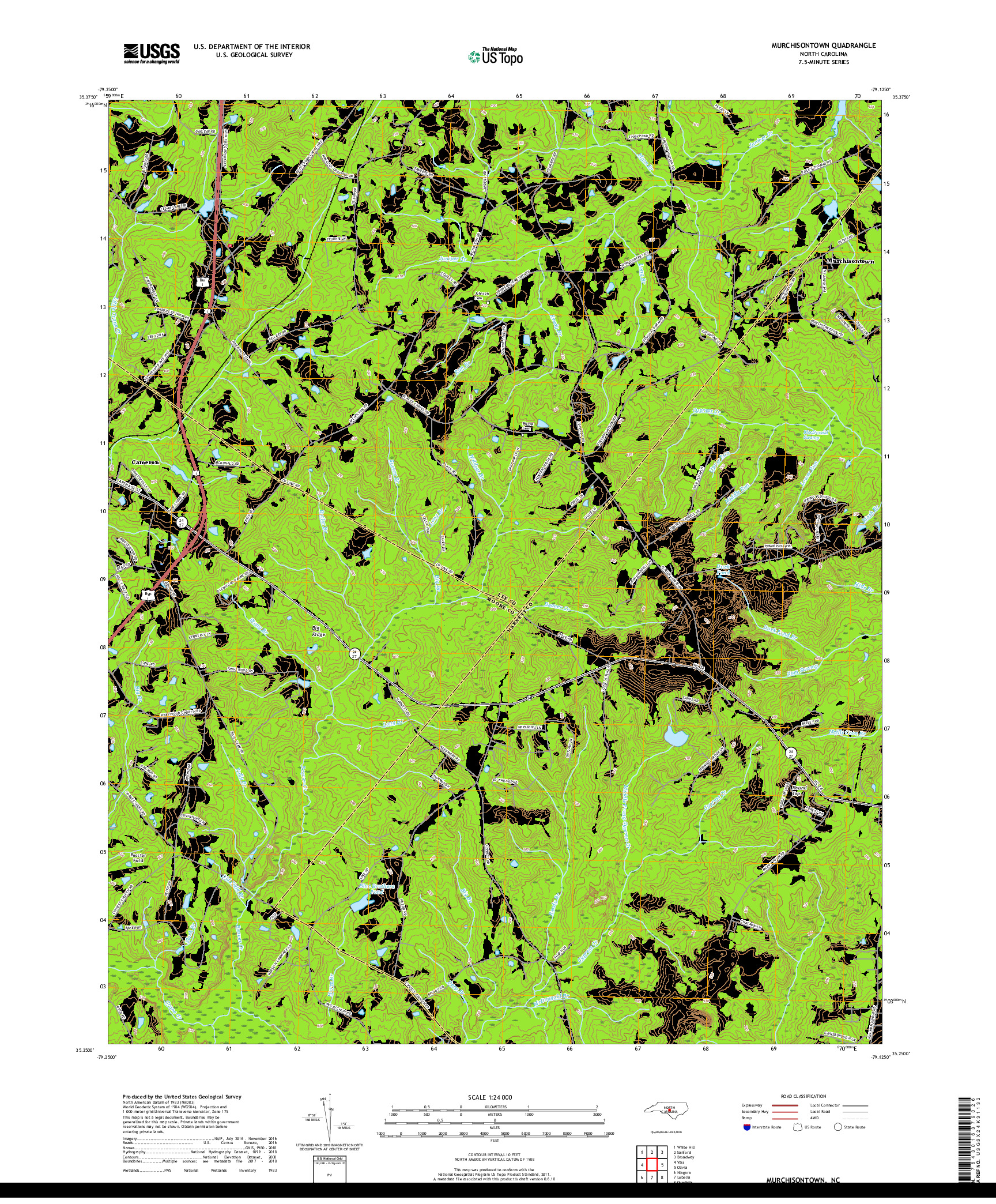 USGS US TOPO 7.5-MINUTE MAP FOR MURCHISONTOWN, NC 2019