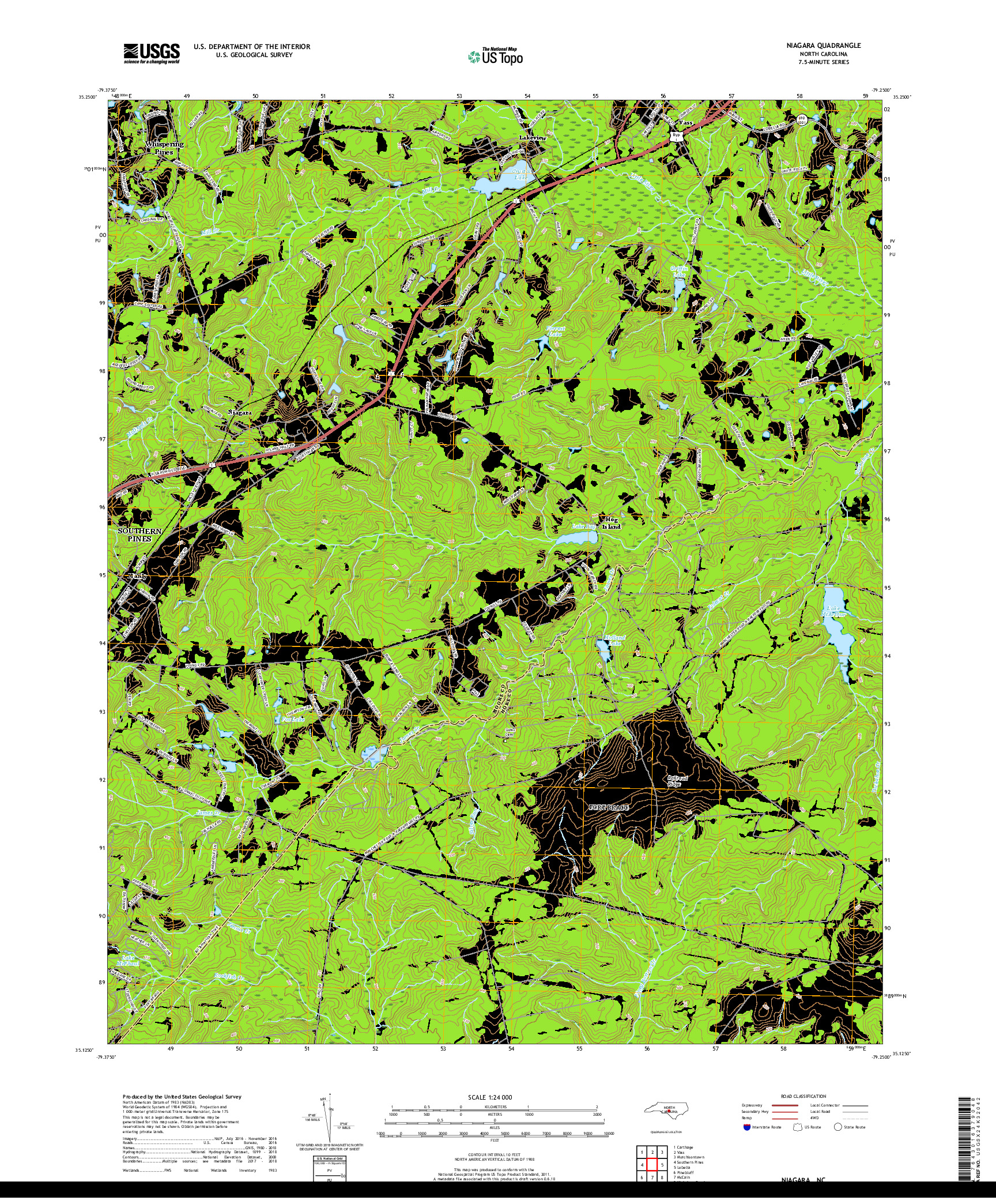 USGS US TOPO 7.5-MINUTE MAP FOR NIAGARA, NC 2019
