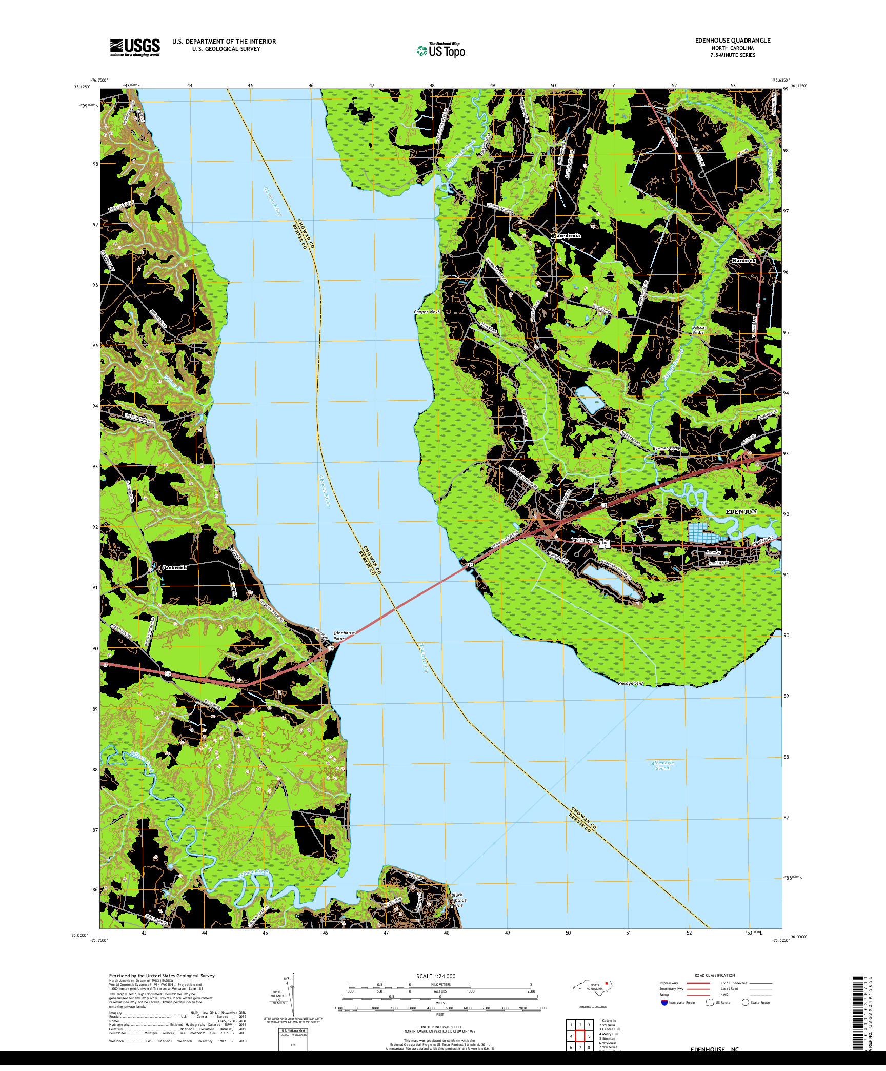 USGS US TOPO 7.5-MINUTE MAP FOR EDENHOUSE, NC 2019