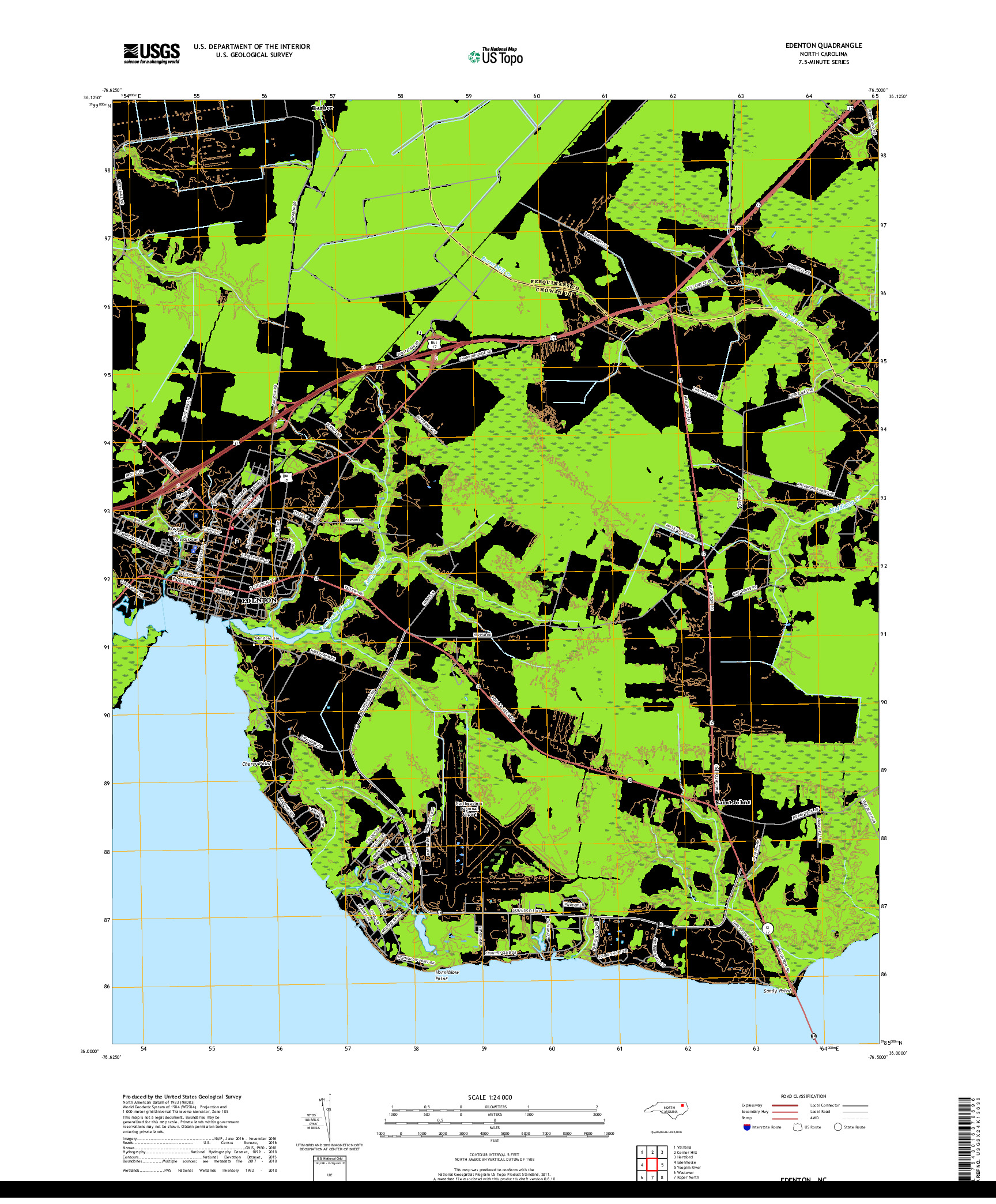 USGS US TOPO 7.5-MINUTE MAP FOR EDENTON, NC 2019