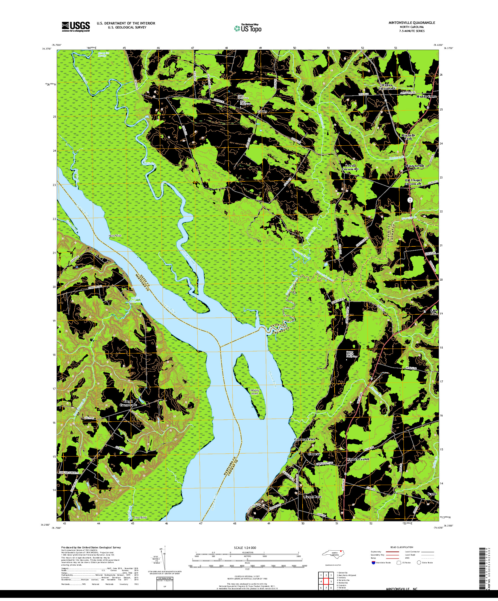 USGS US TOPO 7.5-MINUTE MAP FOR MINTONSVILLE, NC 2019