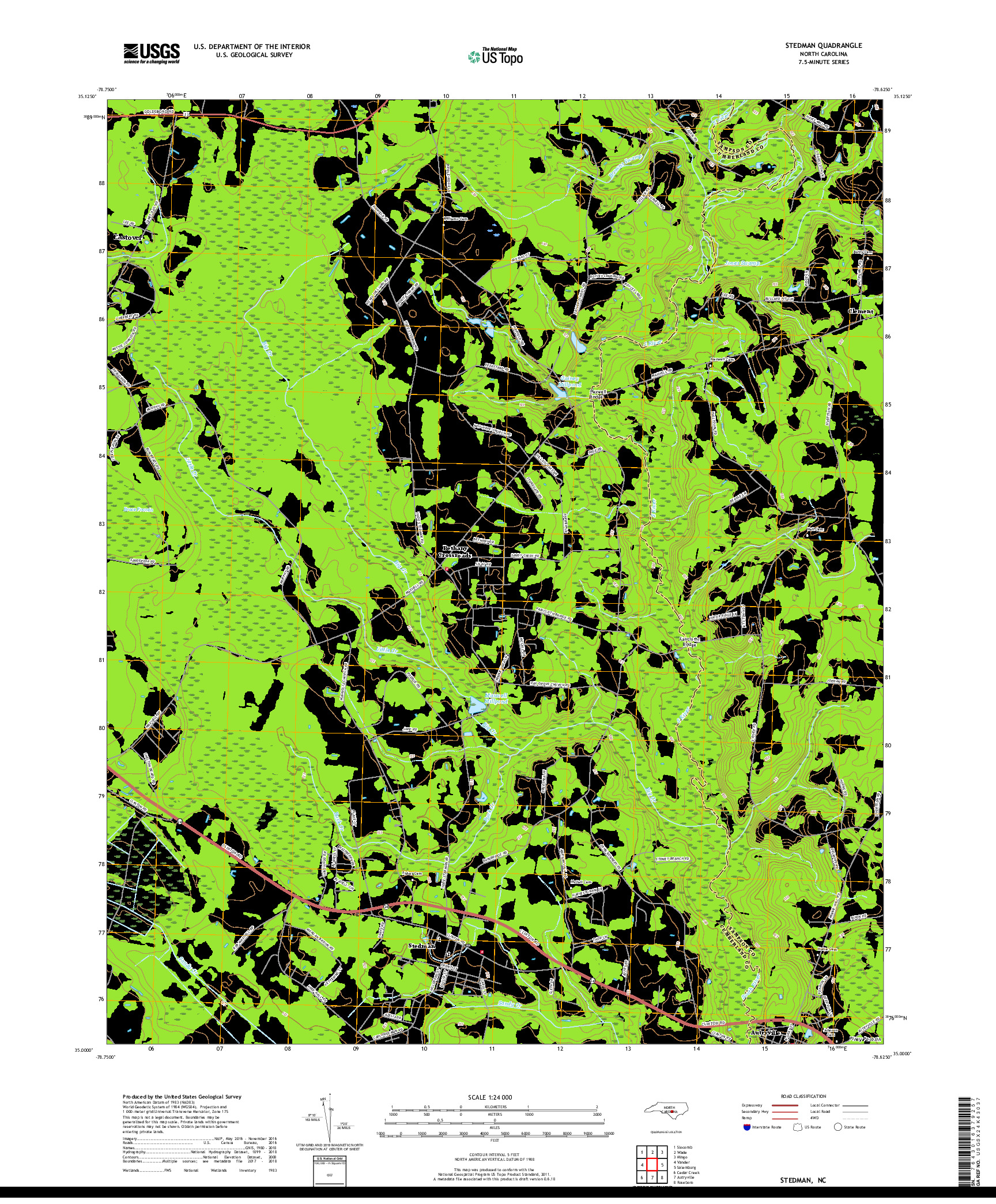 USGS US TOPO 7.5-MINUTE MAP FOR STEDMAN, NC 2019