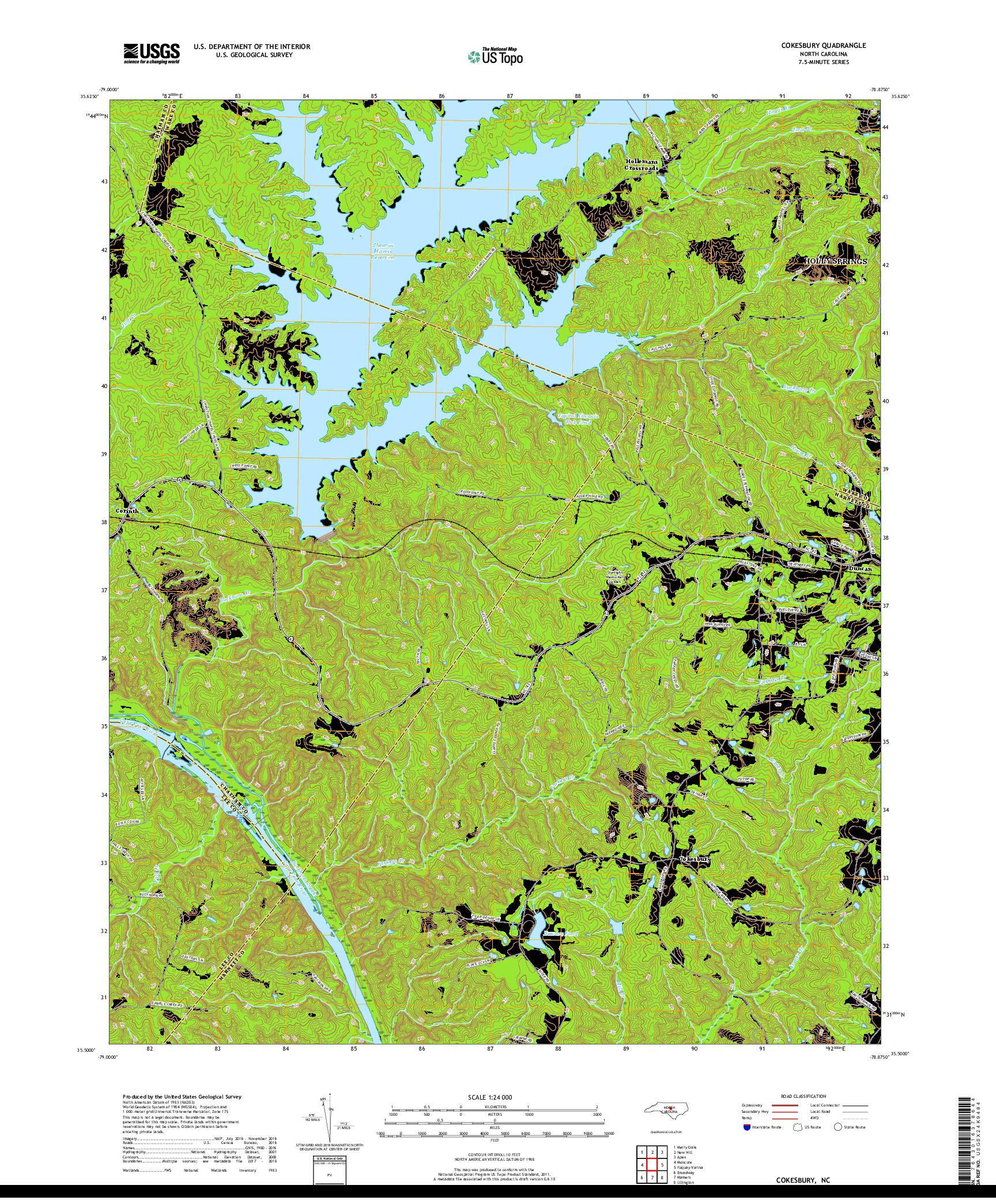 USGS US TOPO 7.5-MINUTE MAP FOR COKESBURY, NC 2019