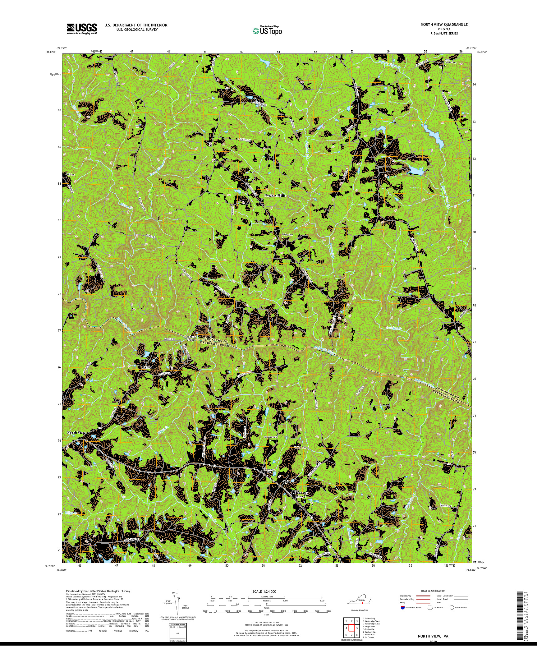 USGS US TOPO 7.5-MINUTE MAP FOR NORTH VIEW, VA 2019