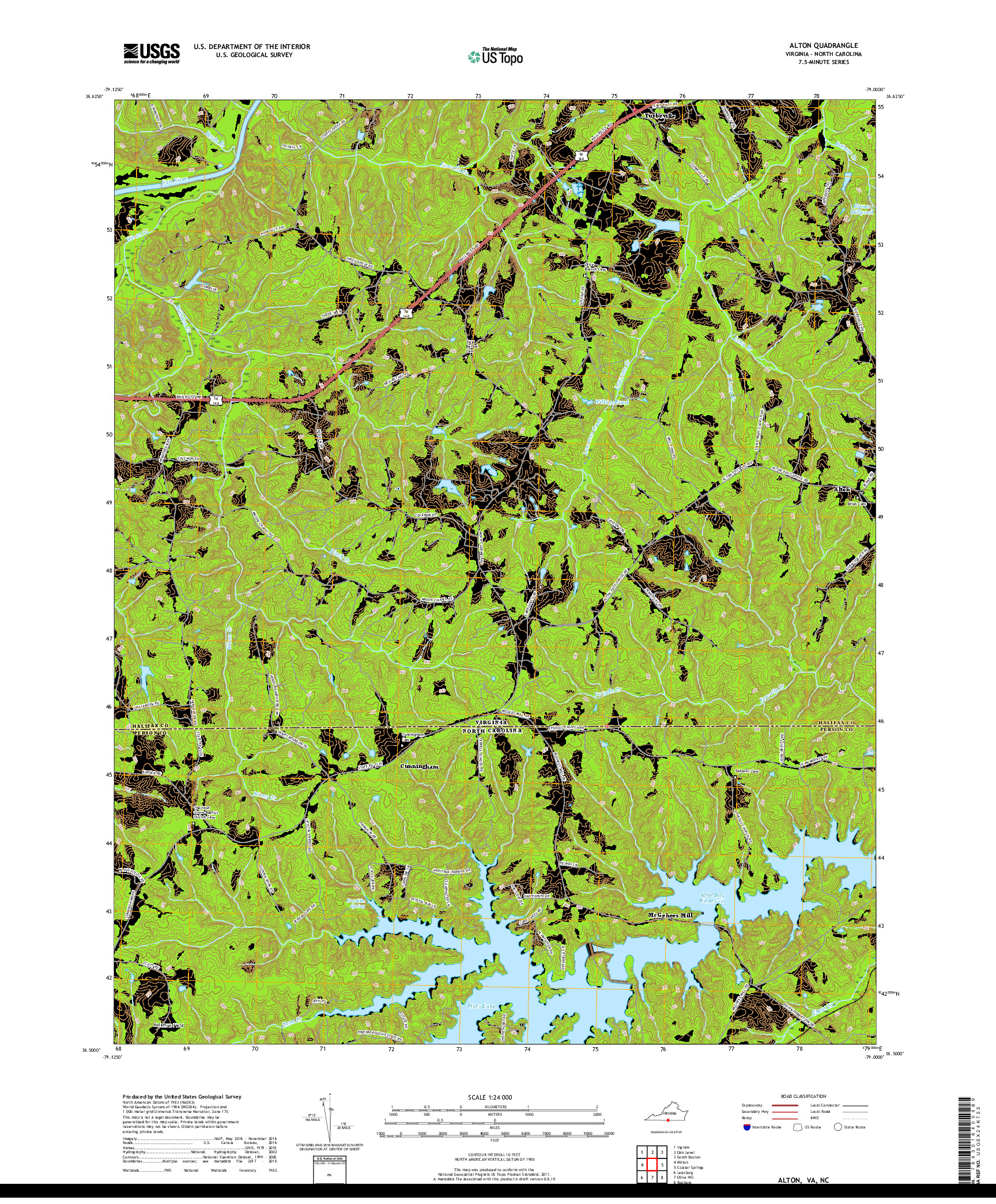 USGS US TOPO 7.5-MINUTE MAP FOR ALTON, VA,NC 2019